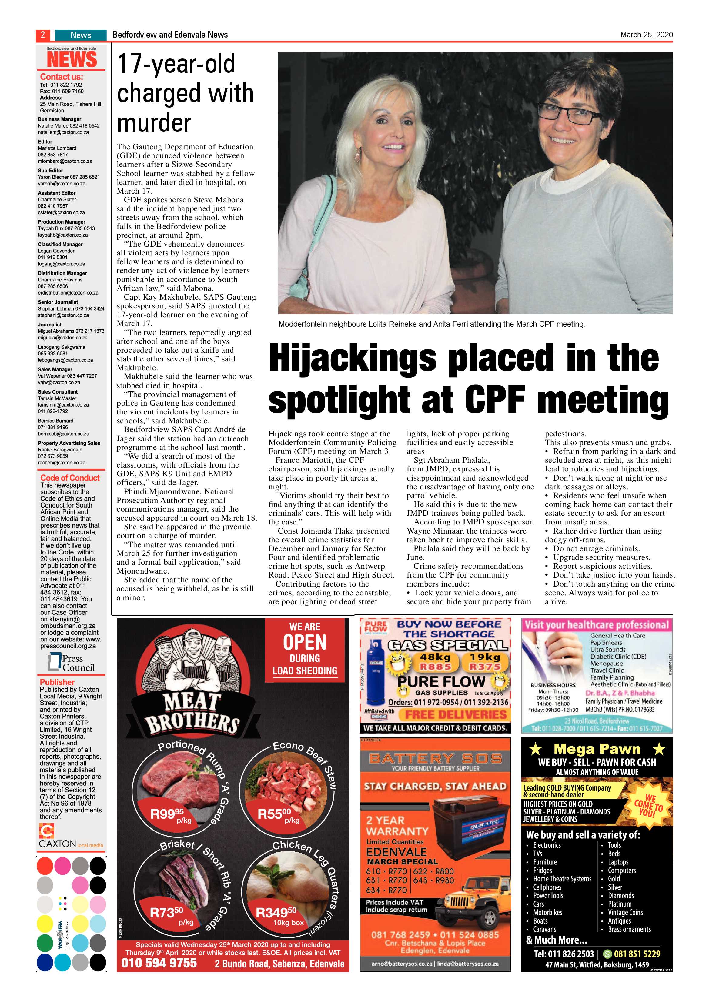 Bedford and Edenvale 25 March 2020 page 2