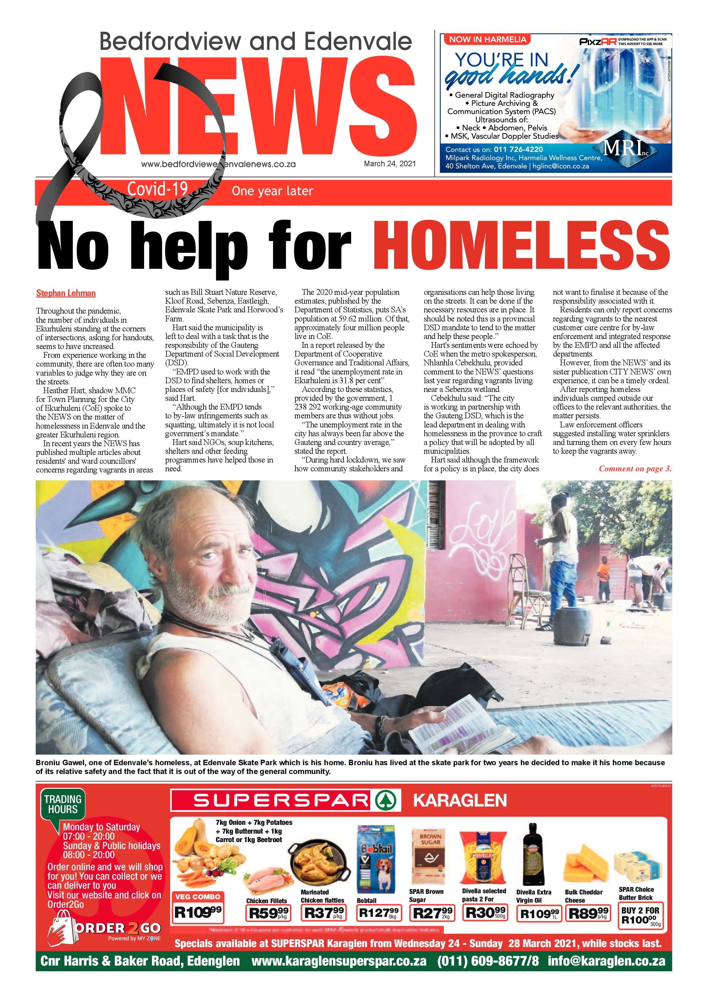 Bedfordview Edenvale News 24 March 2021 page 1