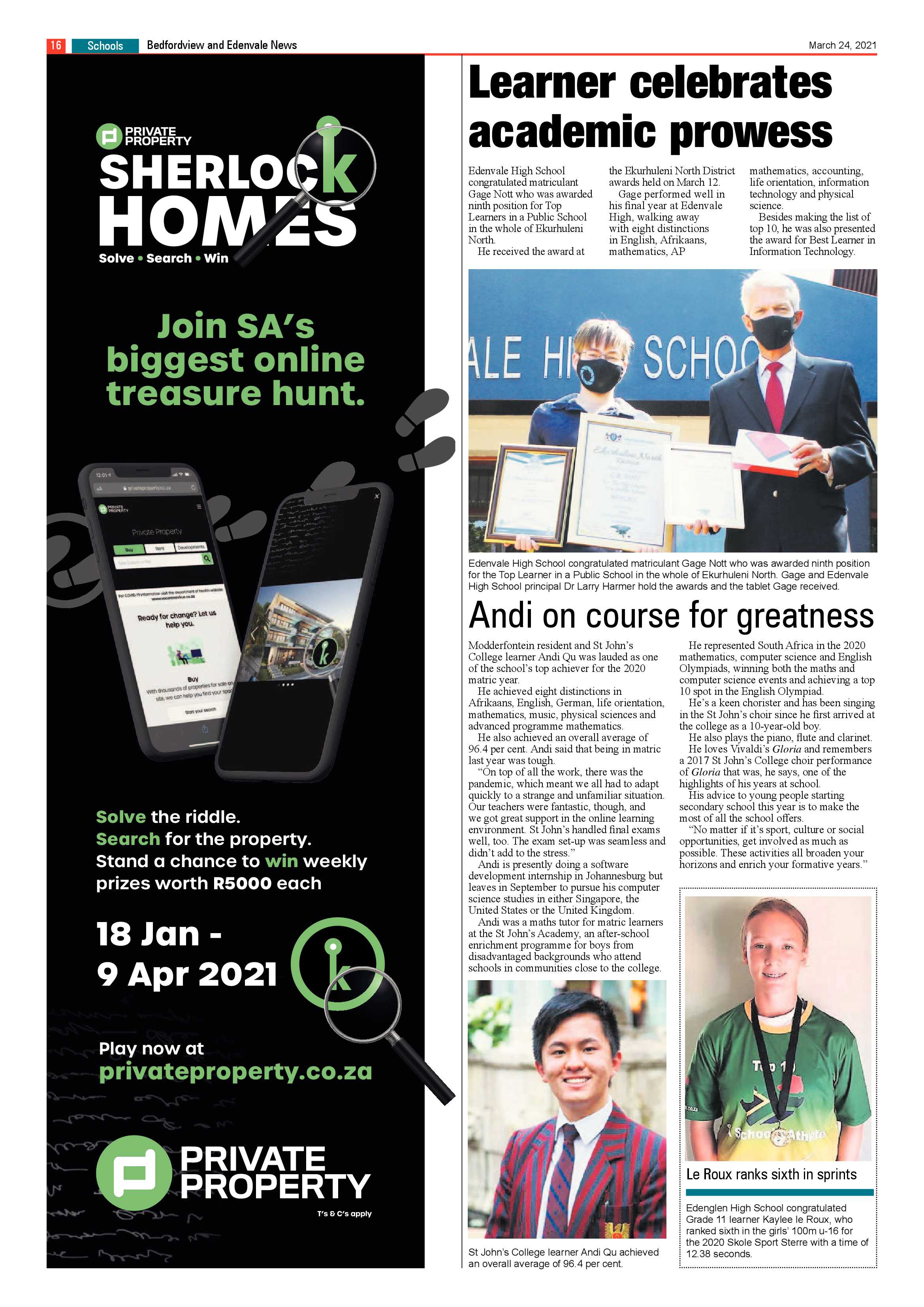 Bedfordview Edenvale News 24 March 2021 page 16