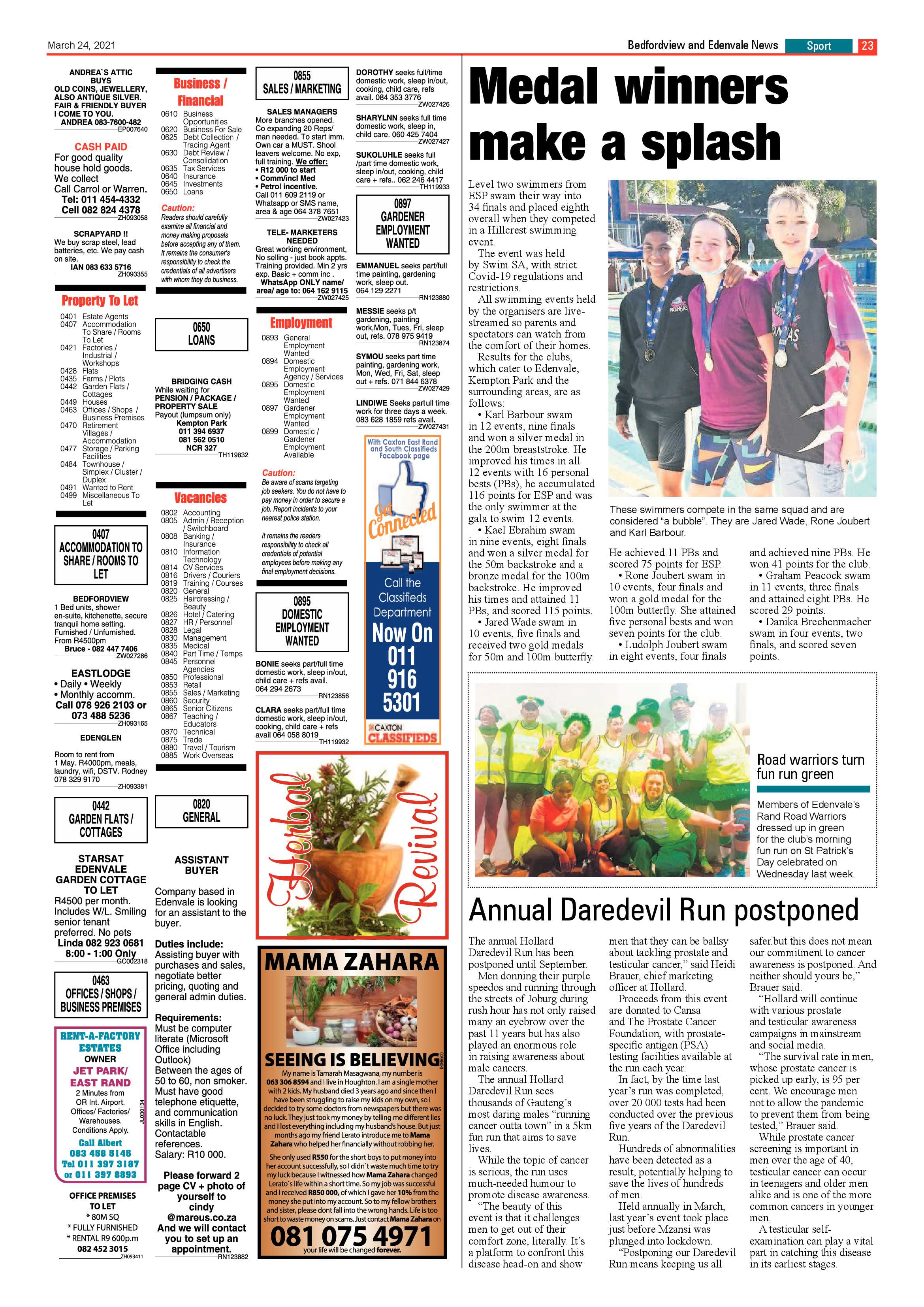 Bedfordview Edenvale News 24 March 2021 page 23