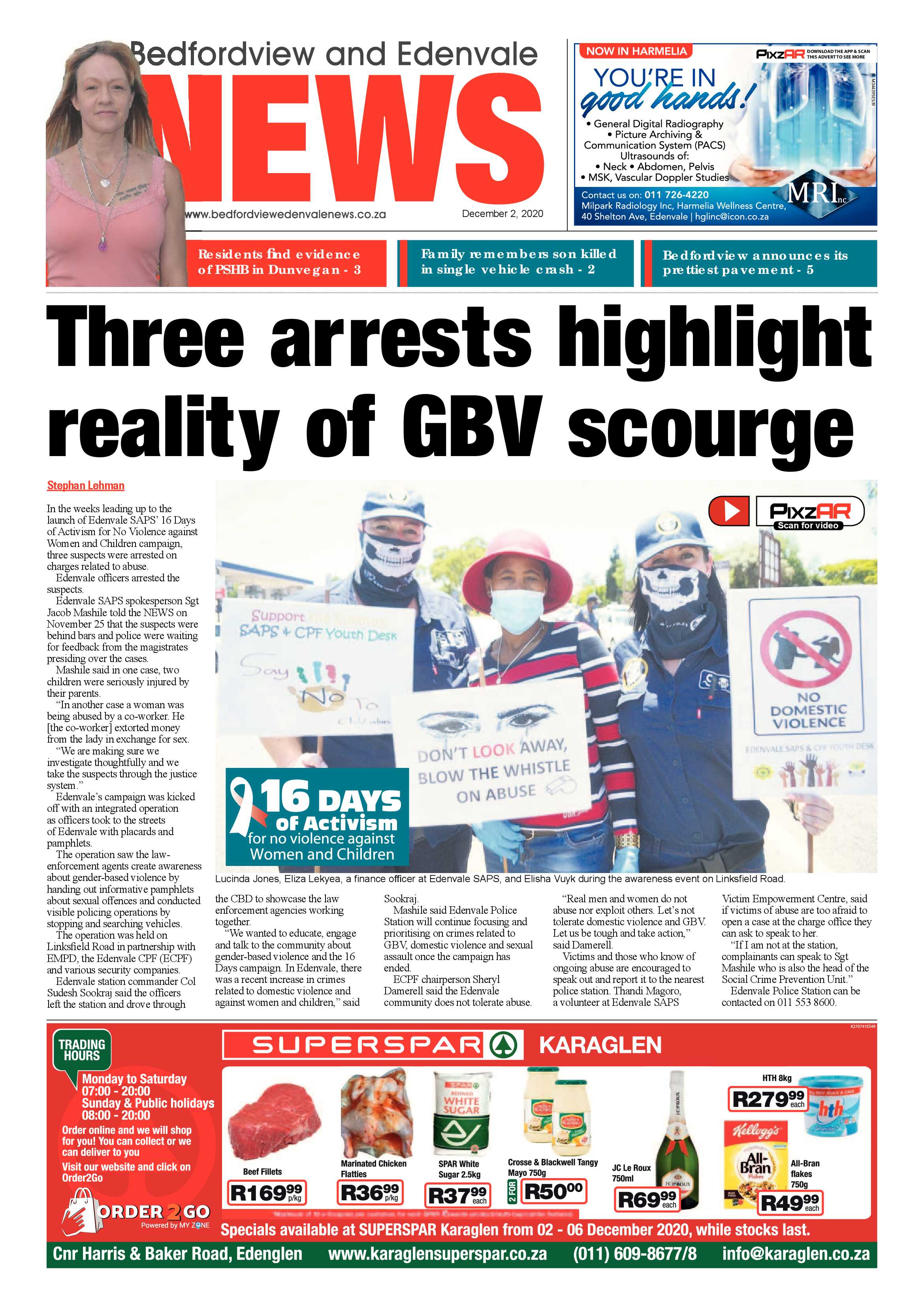 Bedford and Edenvale News 02 December 2020 page 1