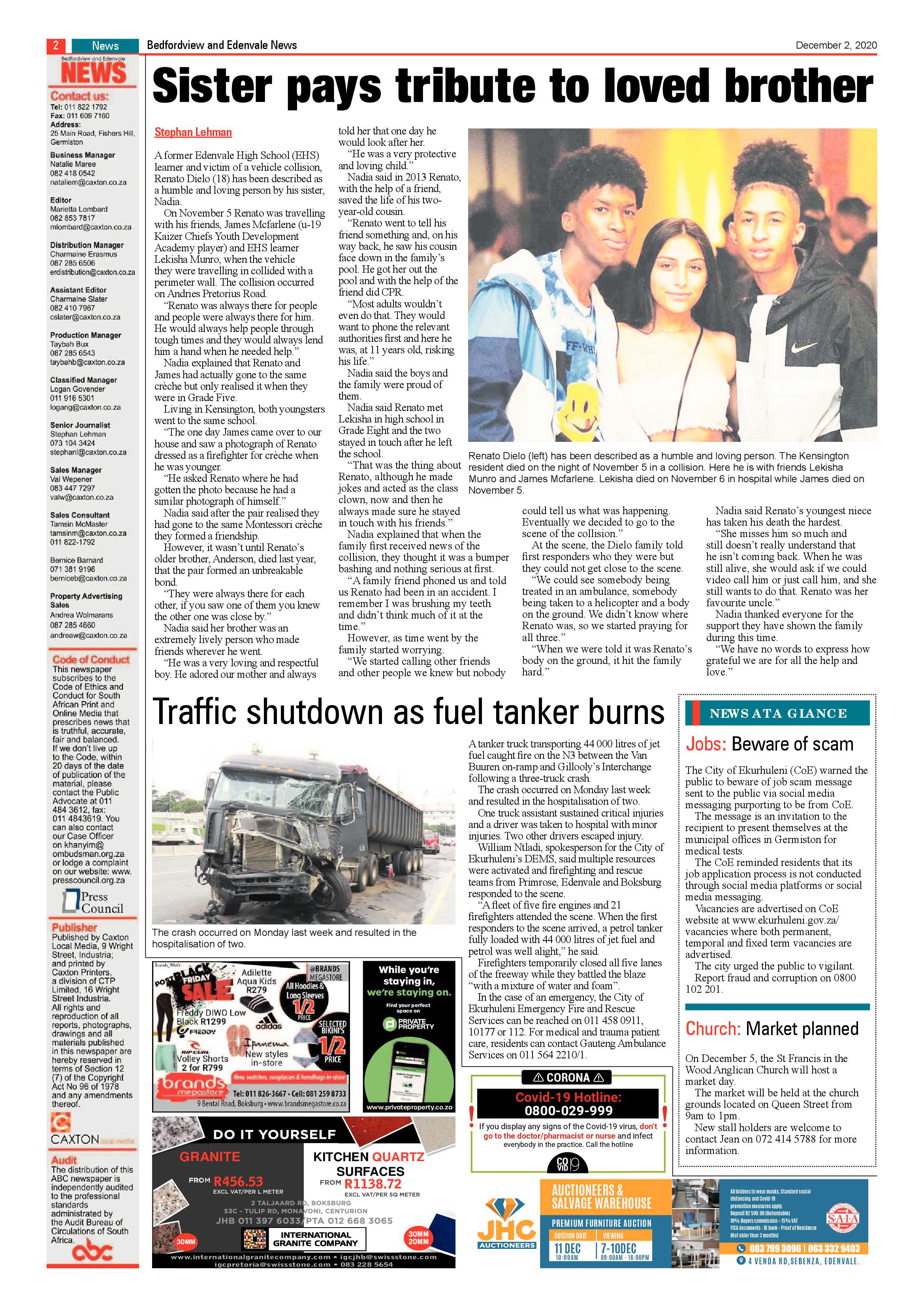 Bedford and Edenvale News 02 December 2020 page 2
