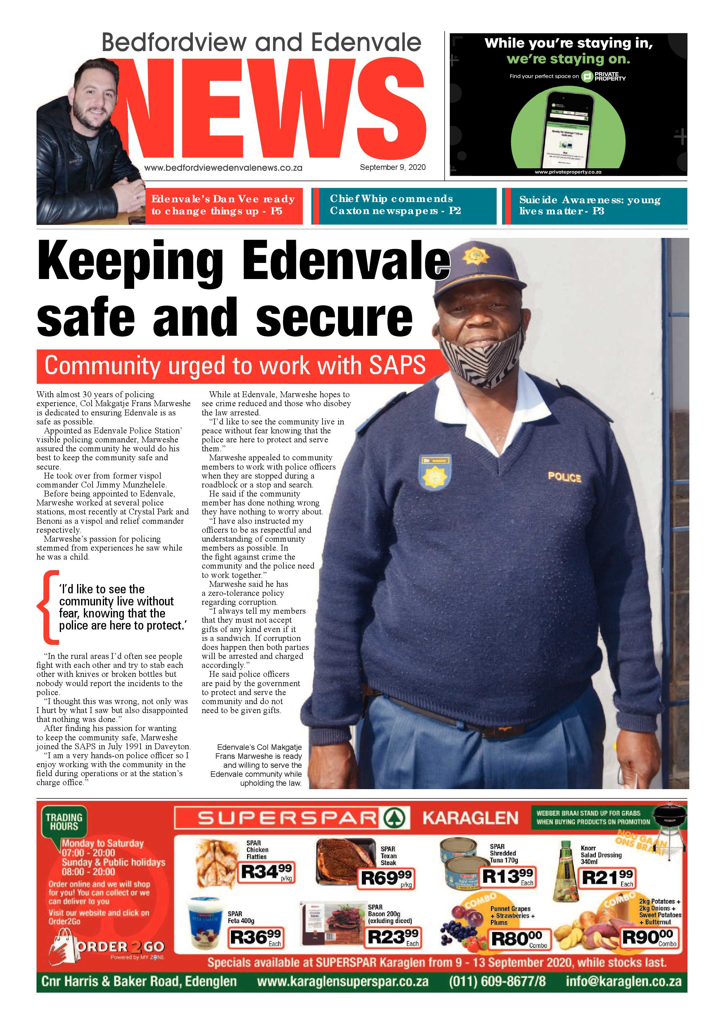 Bedford and Edenvale News 09 September 2020 page 1