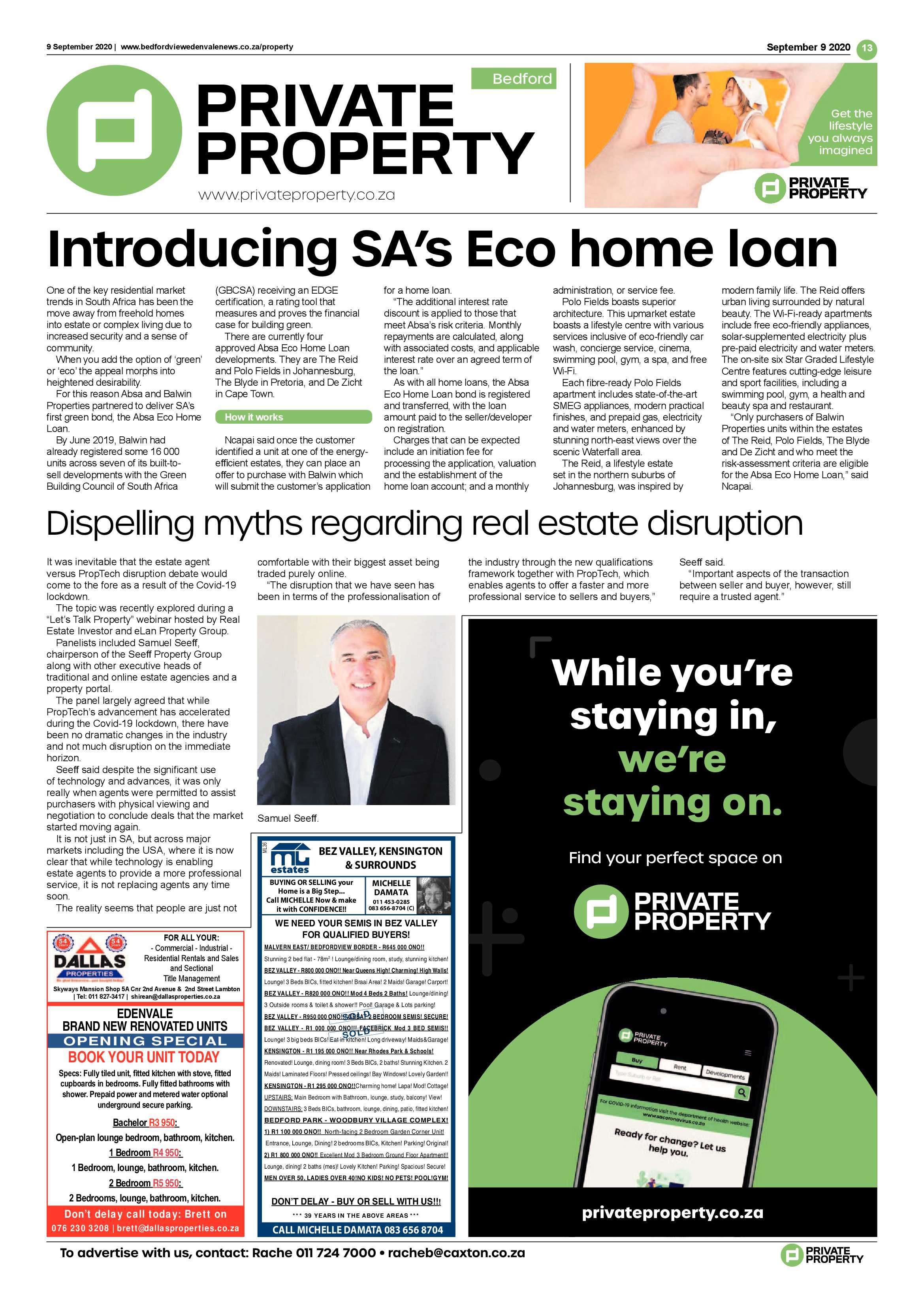 Bedford and Edenvale News 09 September 2020 page 13