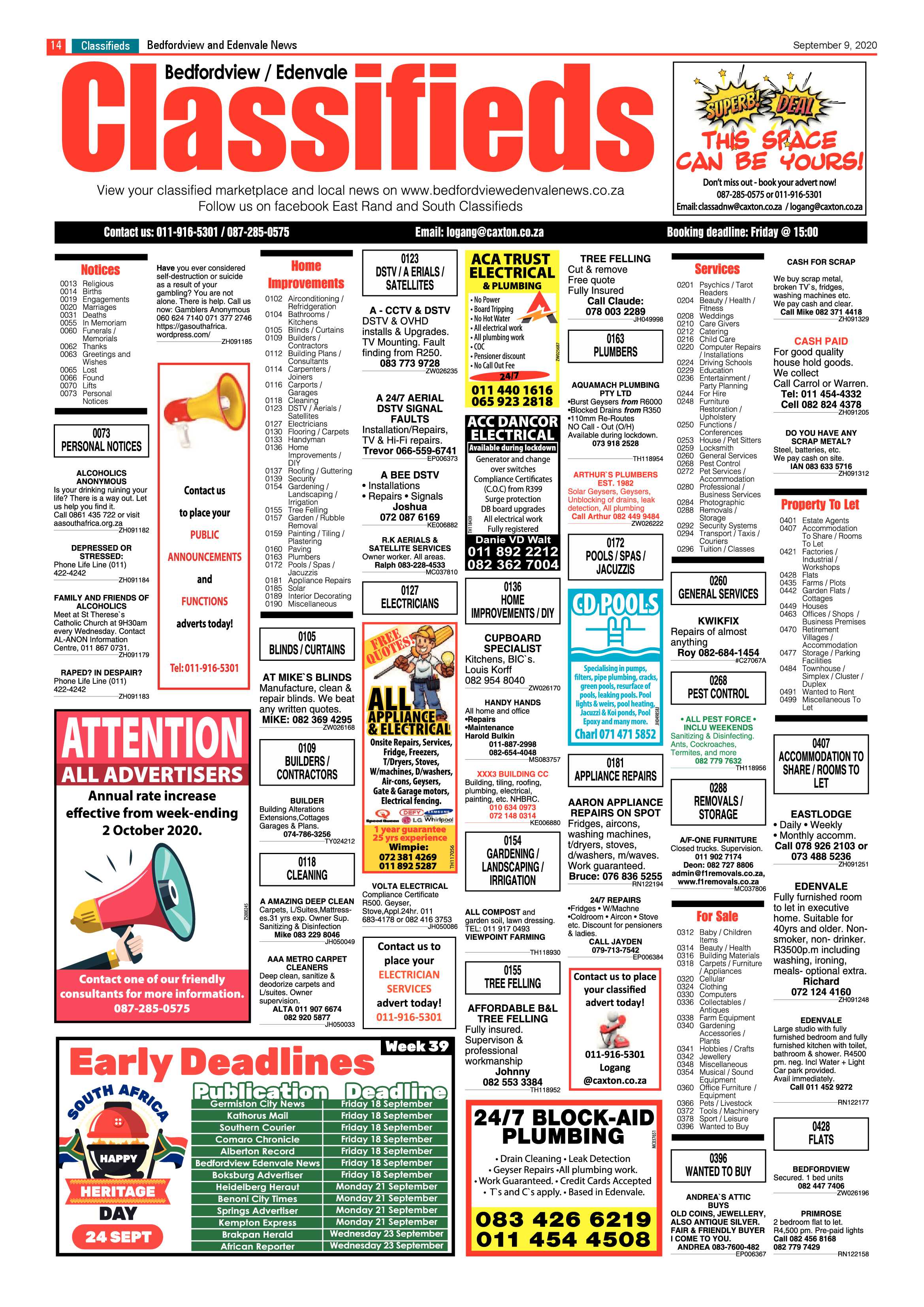 Bedford and Edenvale News 09 September 2020 page 14