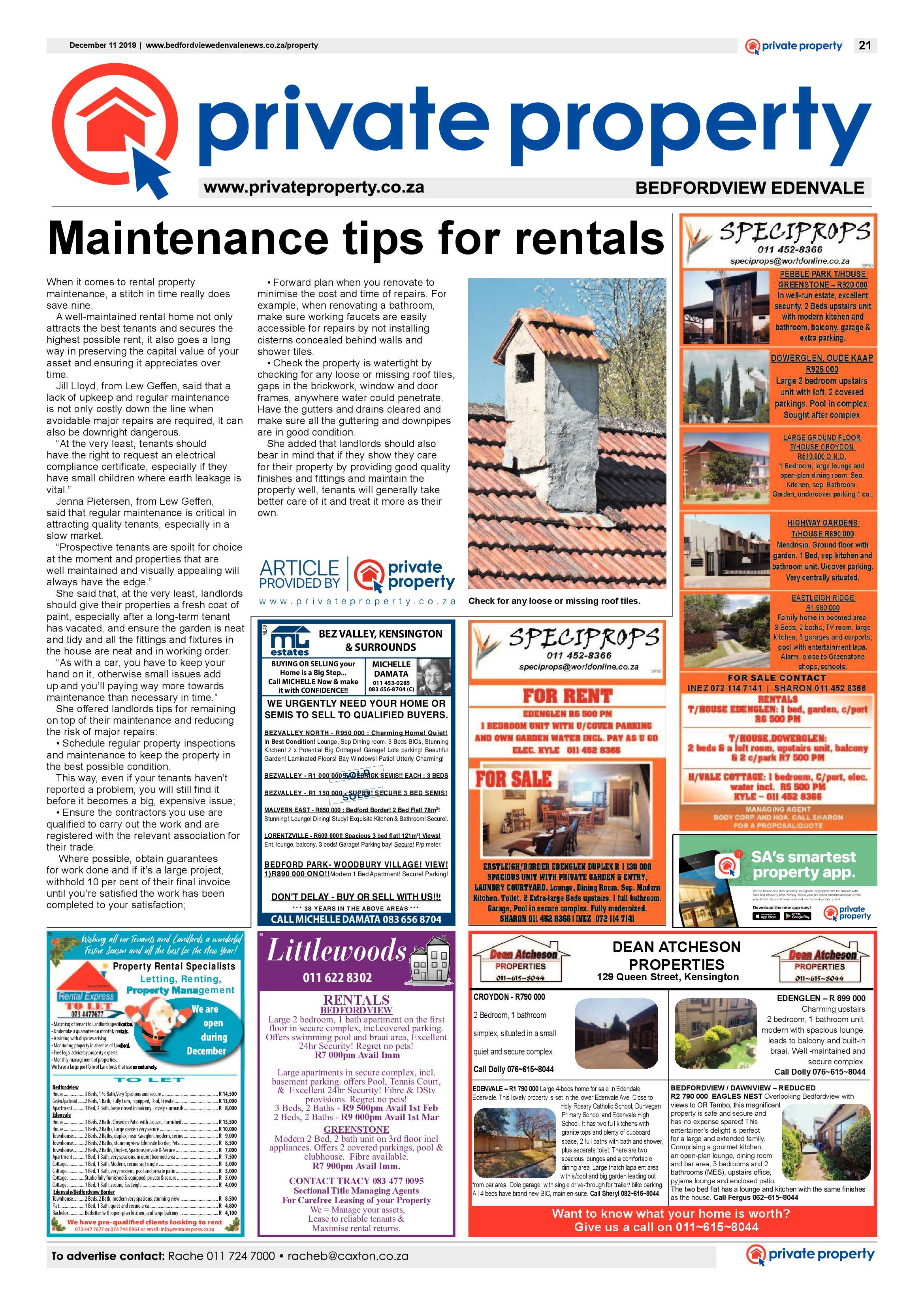 Bedfordview Edenvale News 11 December 2019 page 20