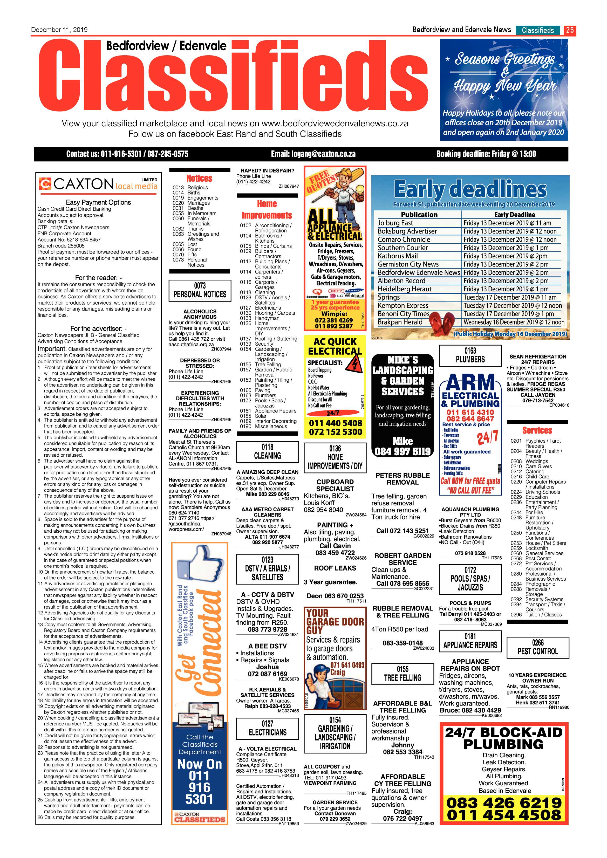 Bedfordview Edenvale News 11 December 2019 page 24