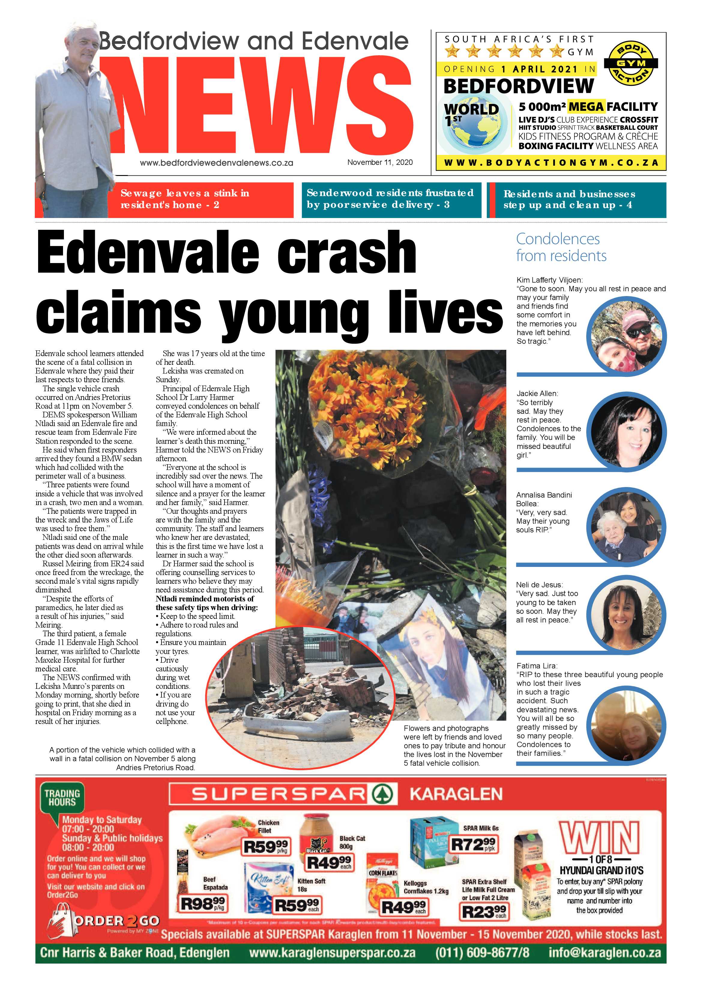 Bedford and Edenvale News 11  November 2020 page 1