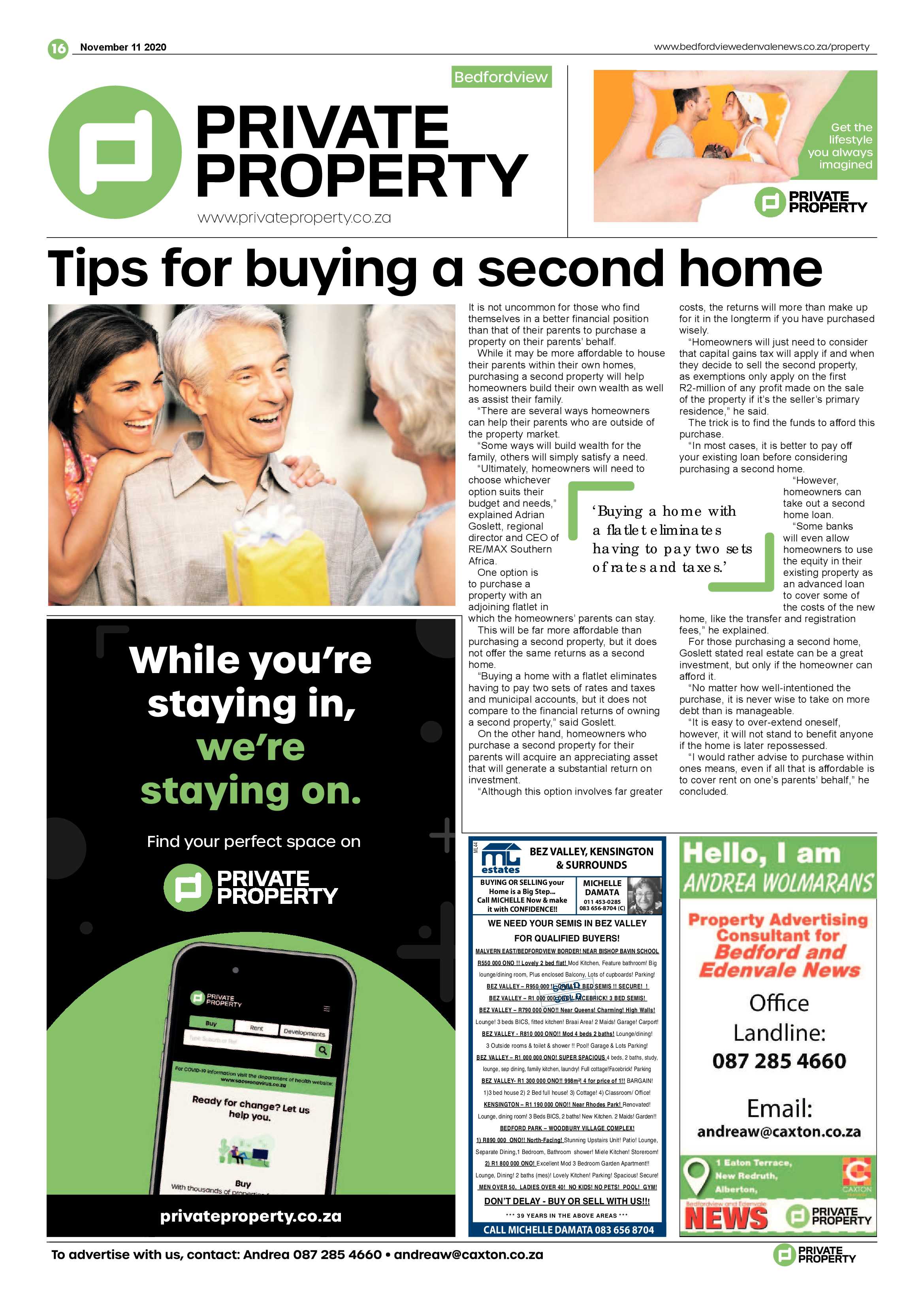 Bedford and Edenvale News 11  November 2020 page 16