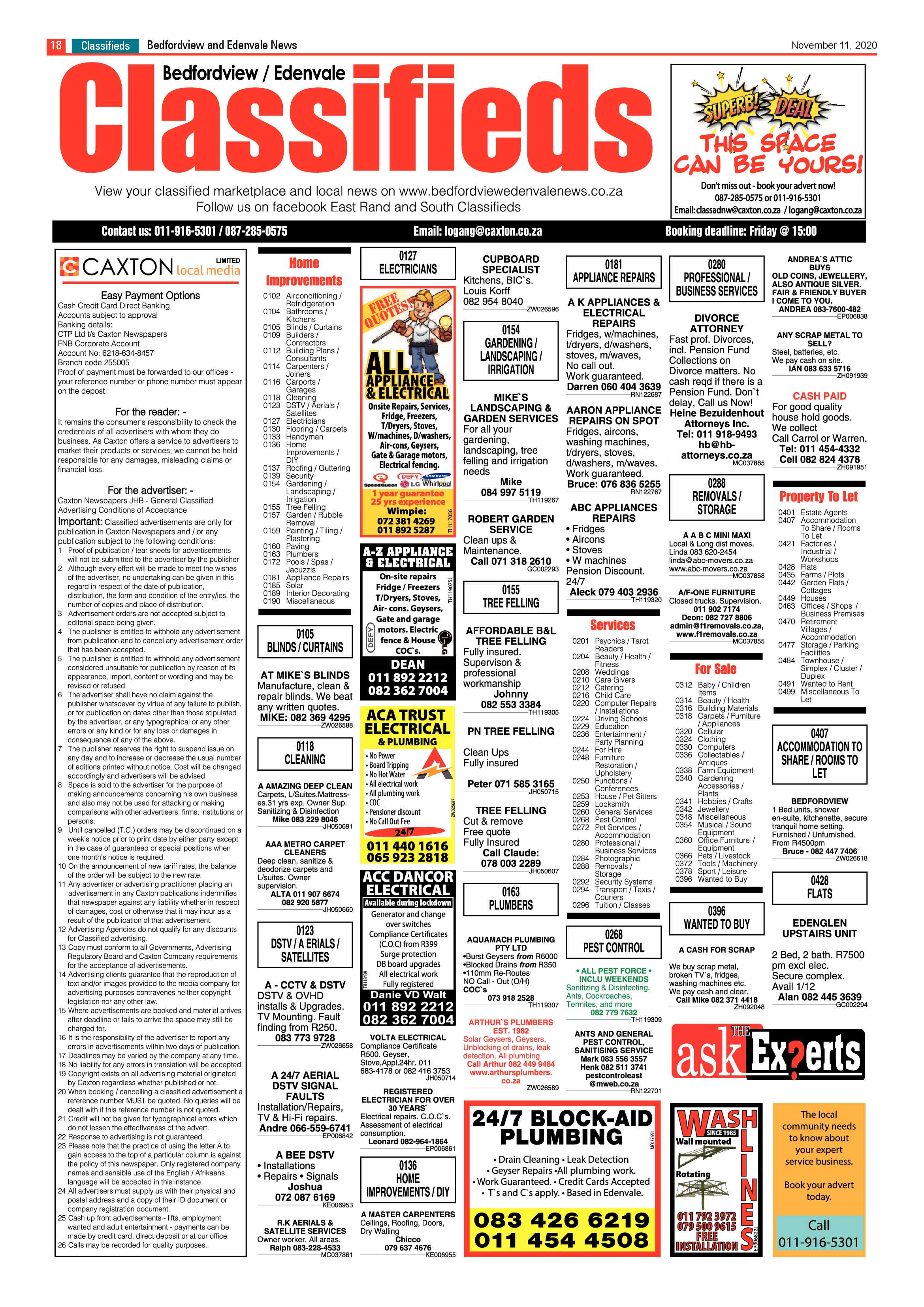 Bedford and Edenvale News 11  November 2020 page 18