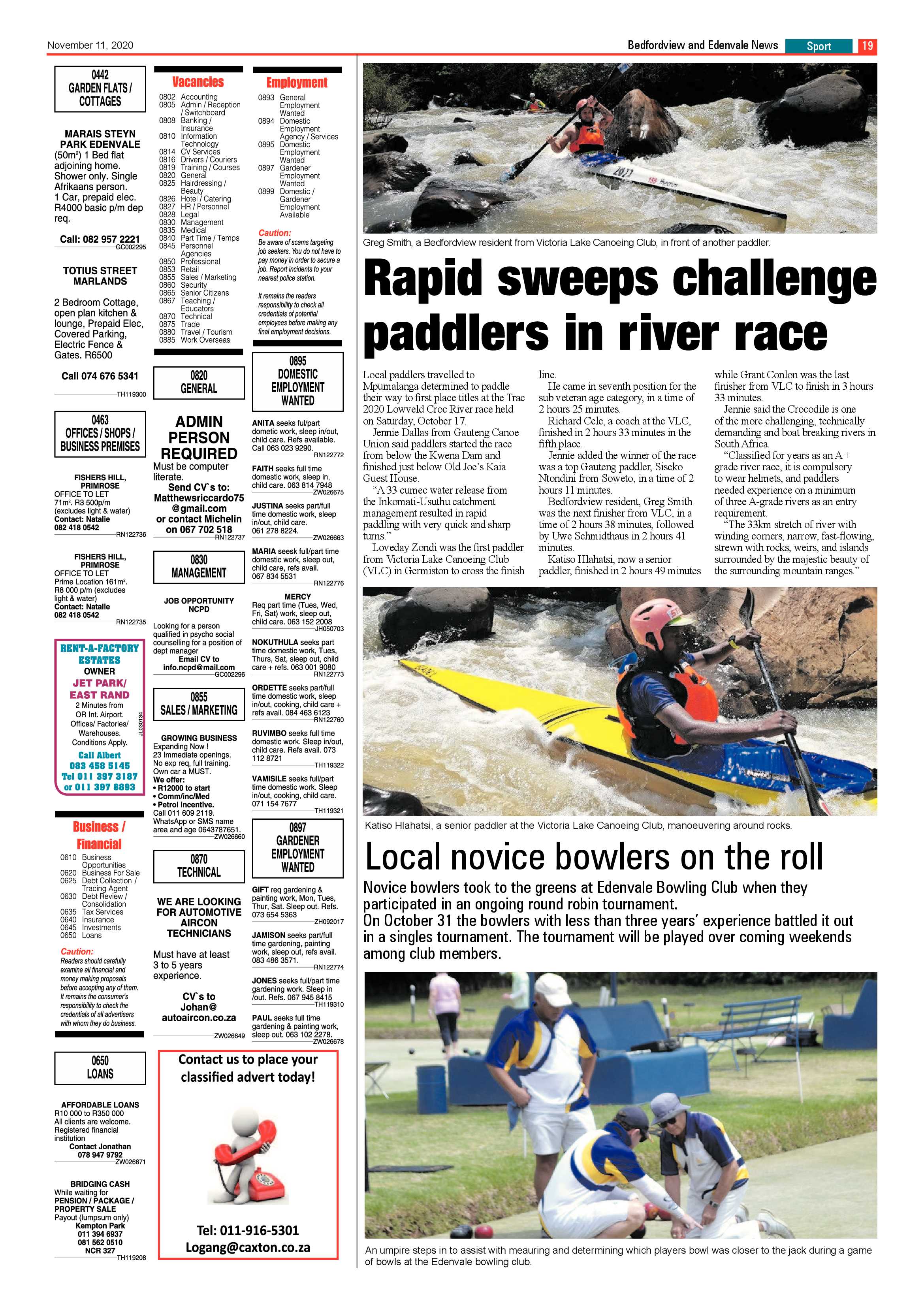 Bedford and Edenvale News 11  November 2020 page 19