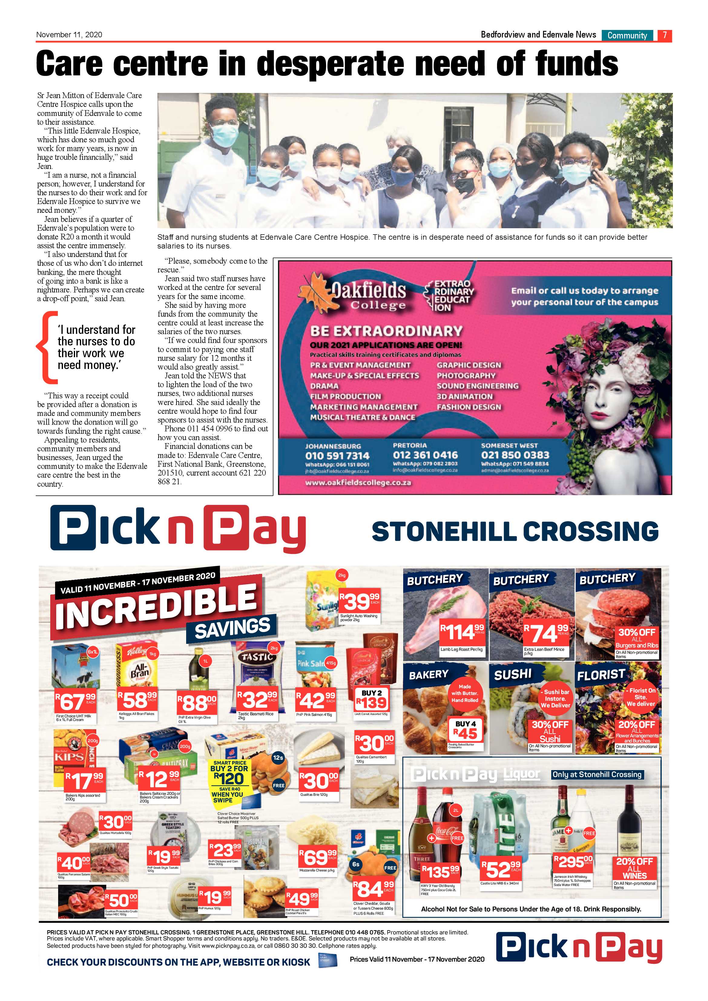 Bedford and Edenvale News 11  November 2020 page 7