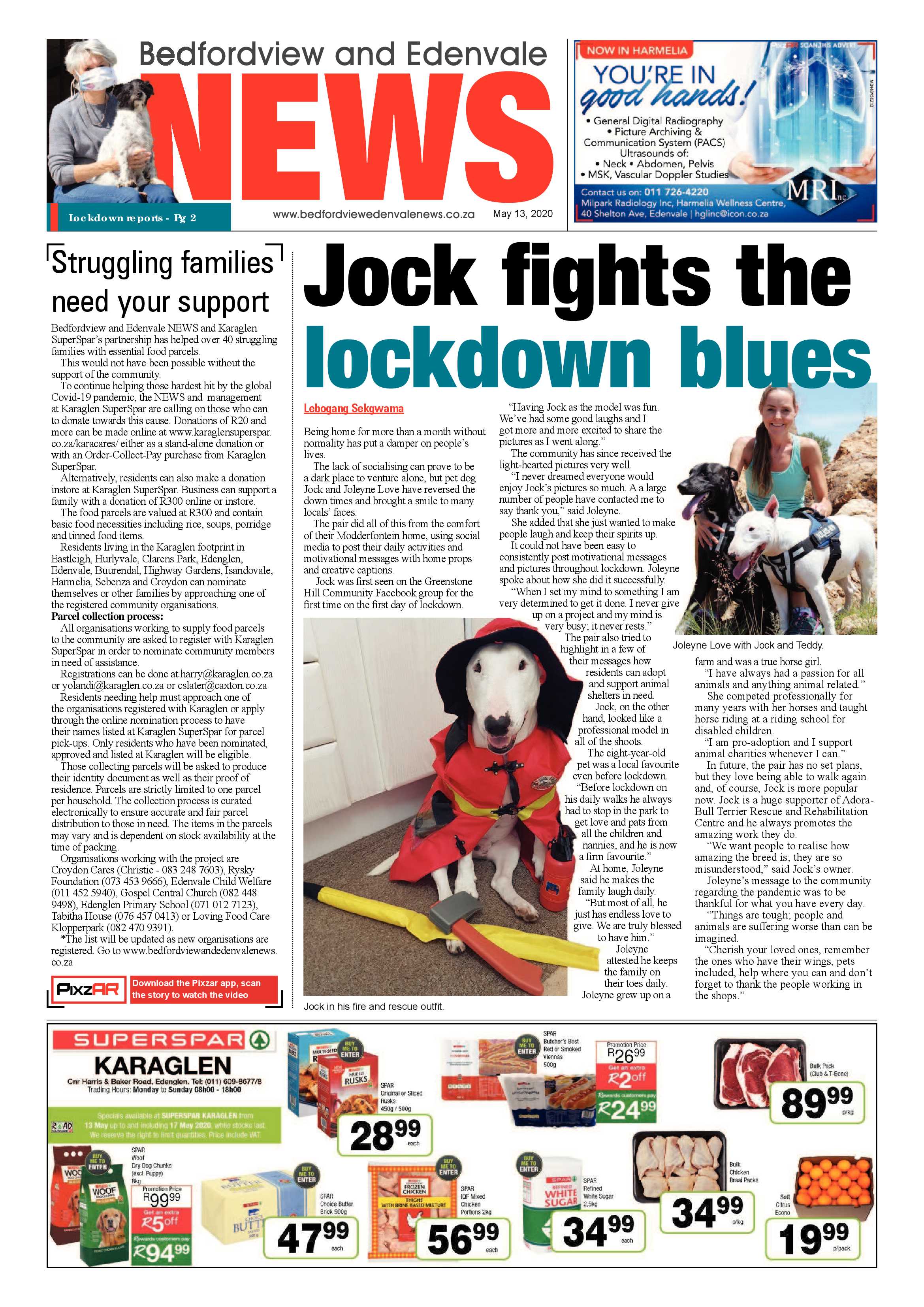 Bedford and Edenvale News 13 May 2020 page 1