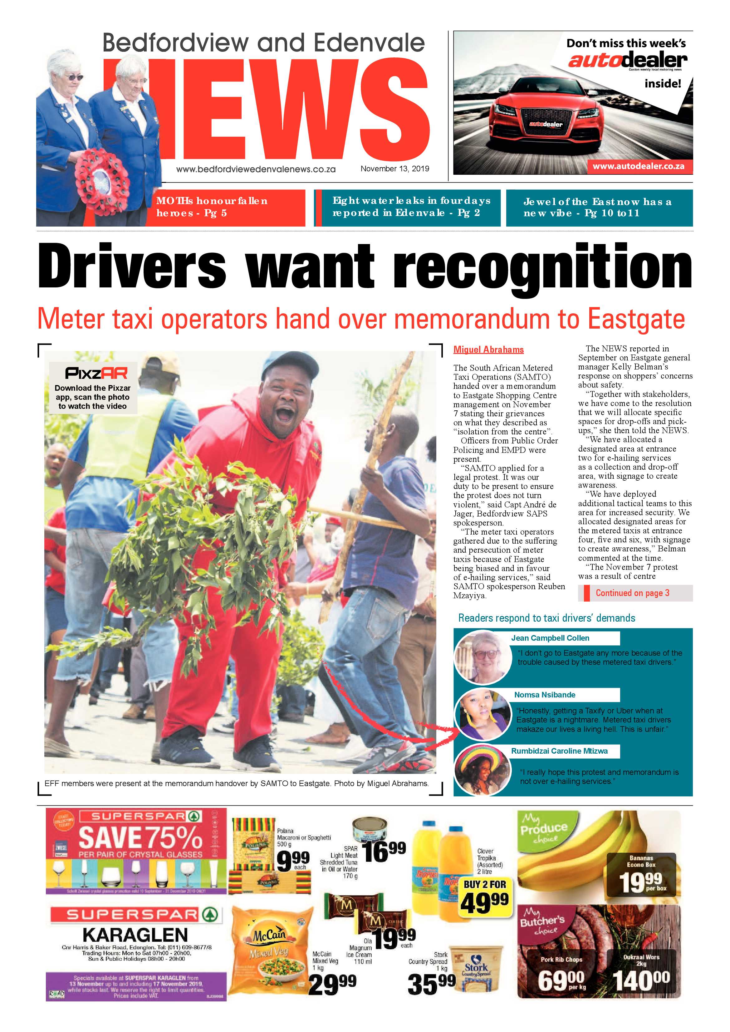 Bedford and Edenvale News 13 November 2019 page 1