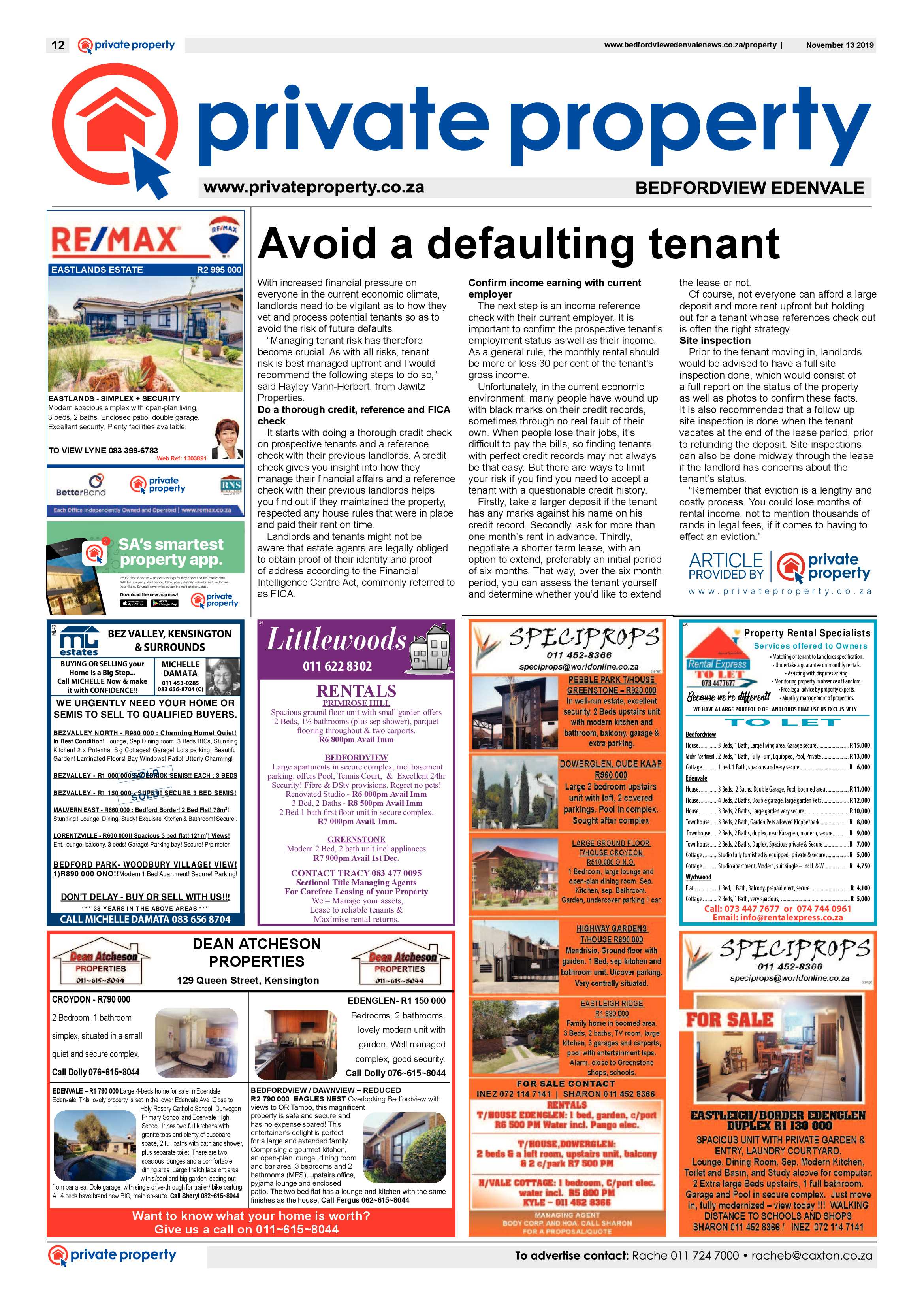 Bedford and Edenvale News 13 November 2019 page 11