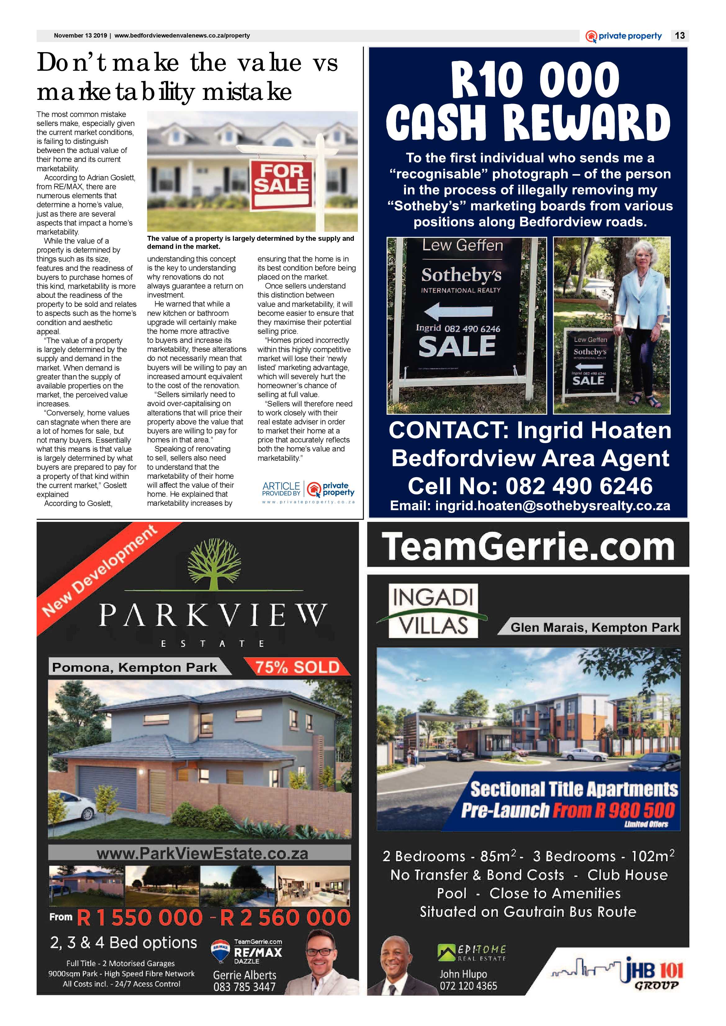 Bedford and Edenvale News 13 November 2019 page 12