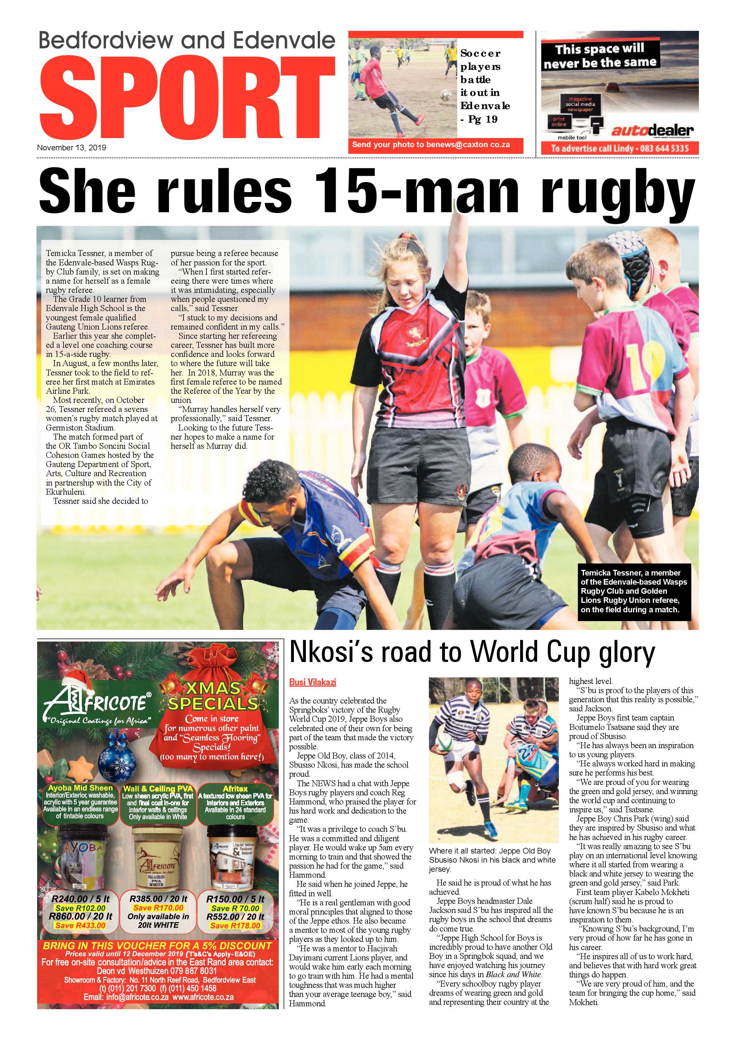 Bedford and Edenvale News 13 November 2019 page 19