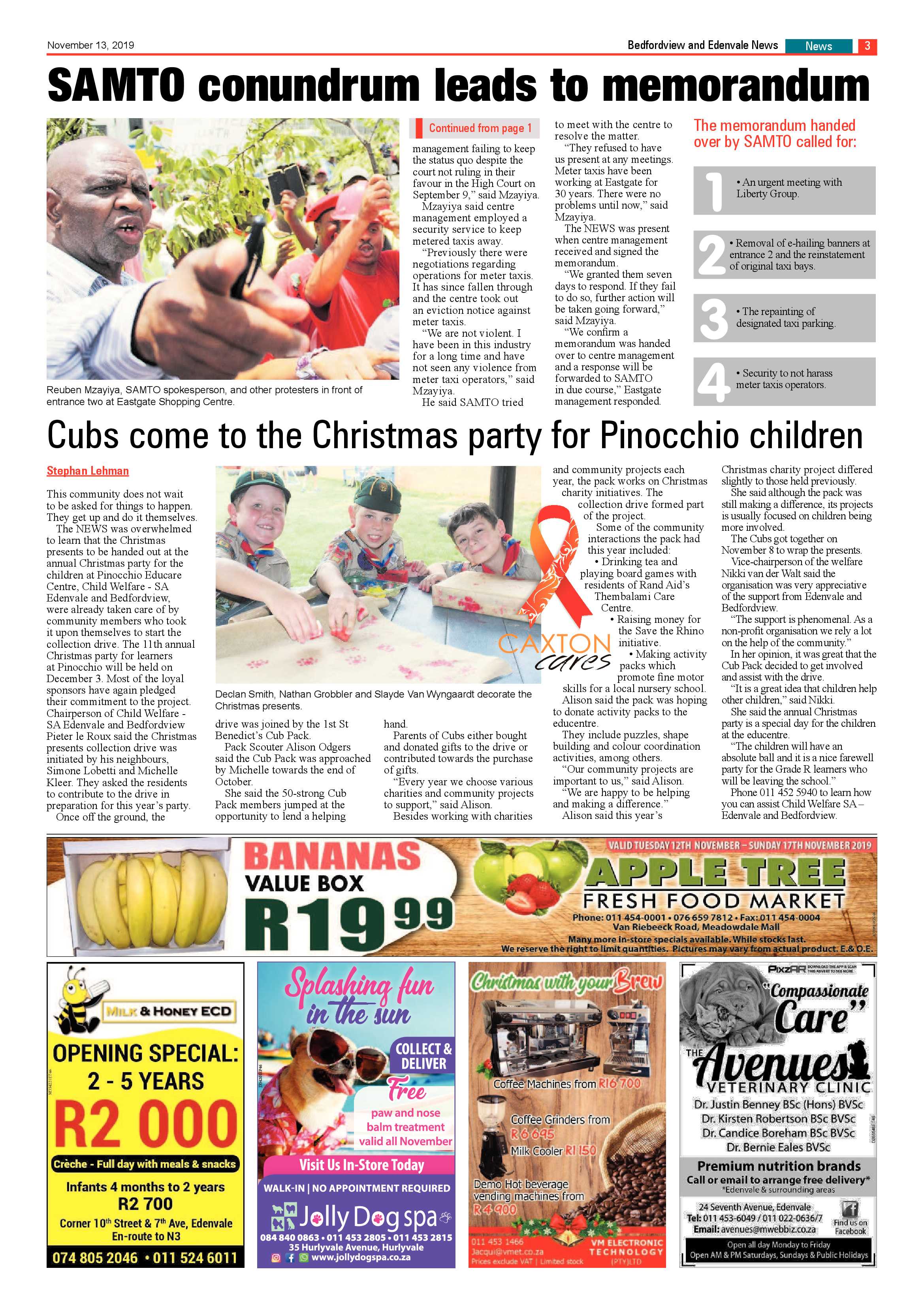 Bedford and Edenvale News 13 November 2019 page 3