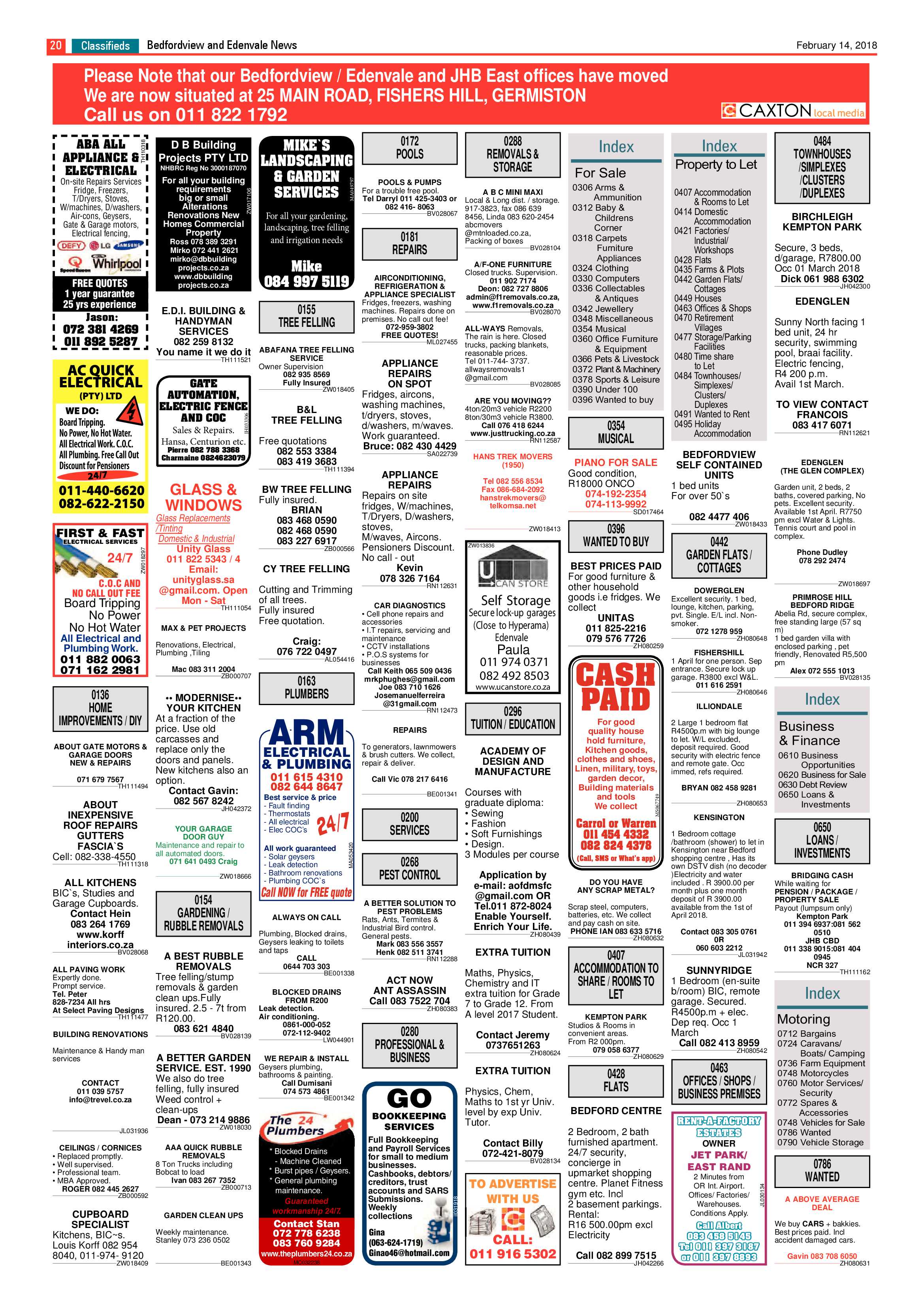 Bedford and Edenvale News 14 February 2018 page 20