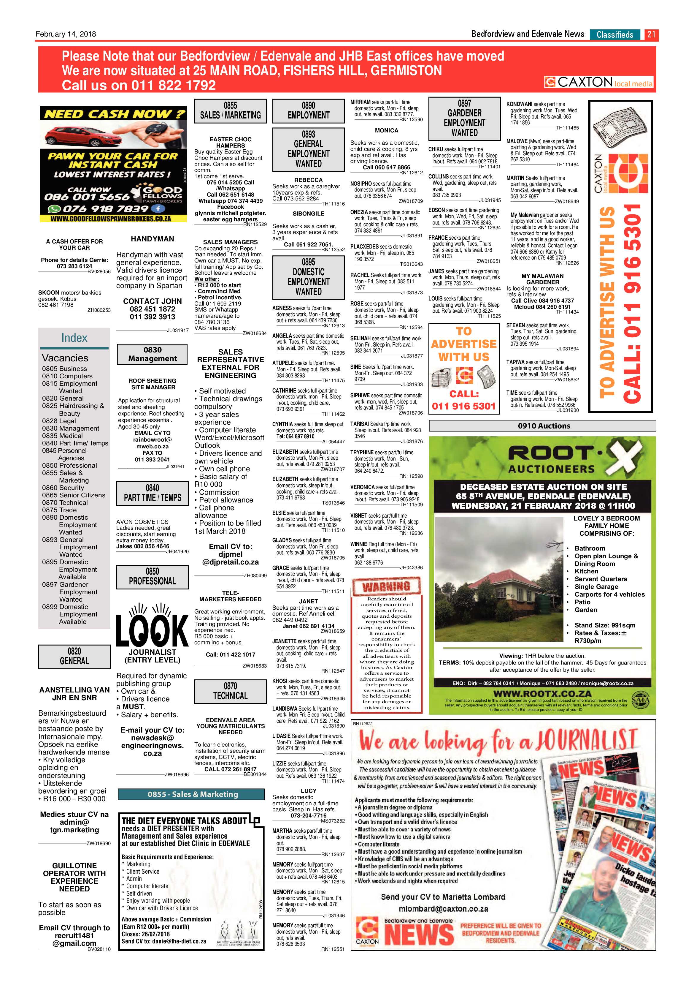 Bedford and Edenvale News 14 February 2018 page 21