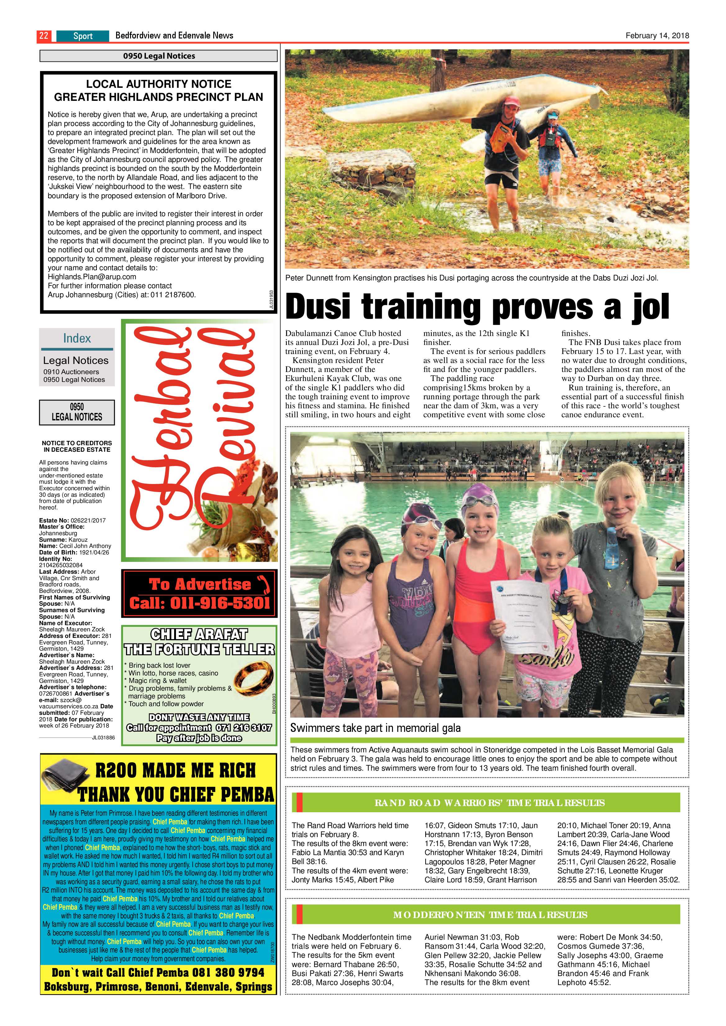Bedford and Edenvale News 14 February 2018 page 22