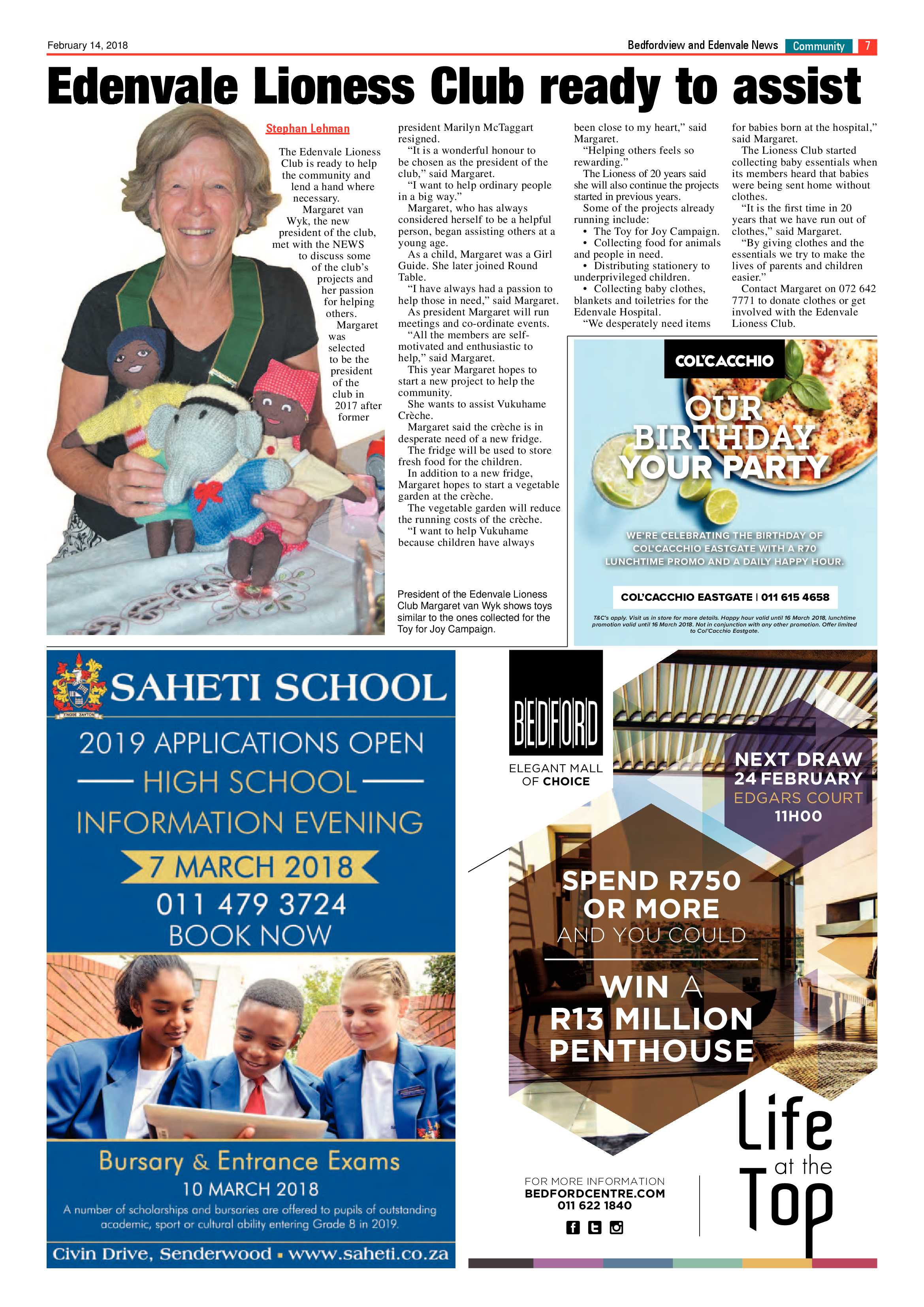 Bedford and Edenvale News 14 February 2018 page 7
