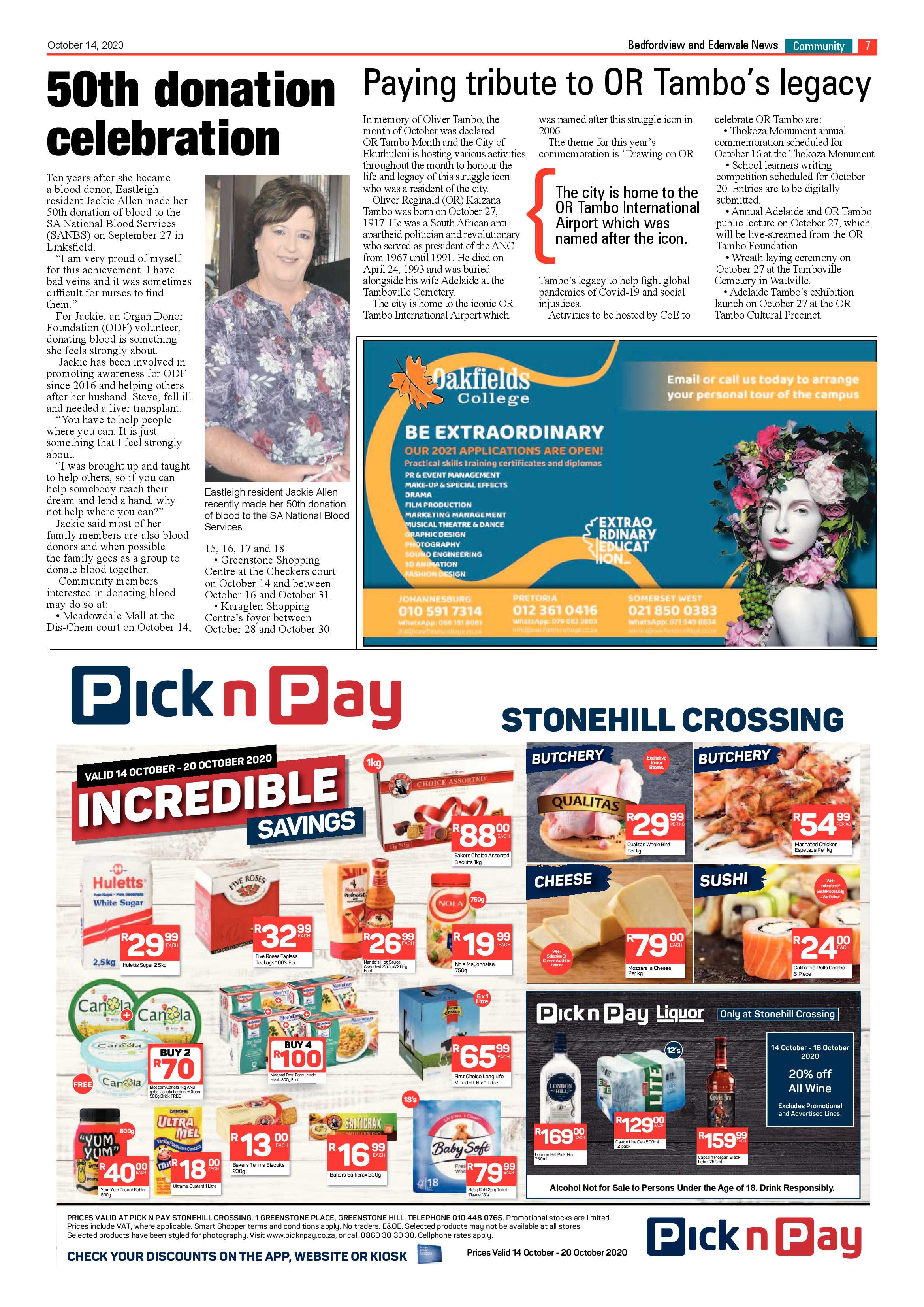 Bedford and Edenvale News 14 October 2020 page 7