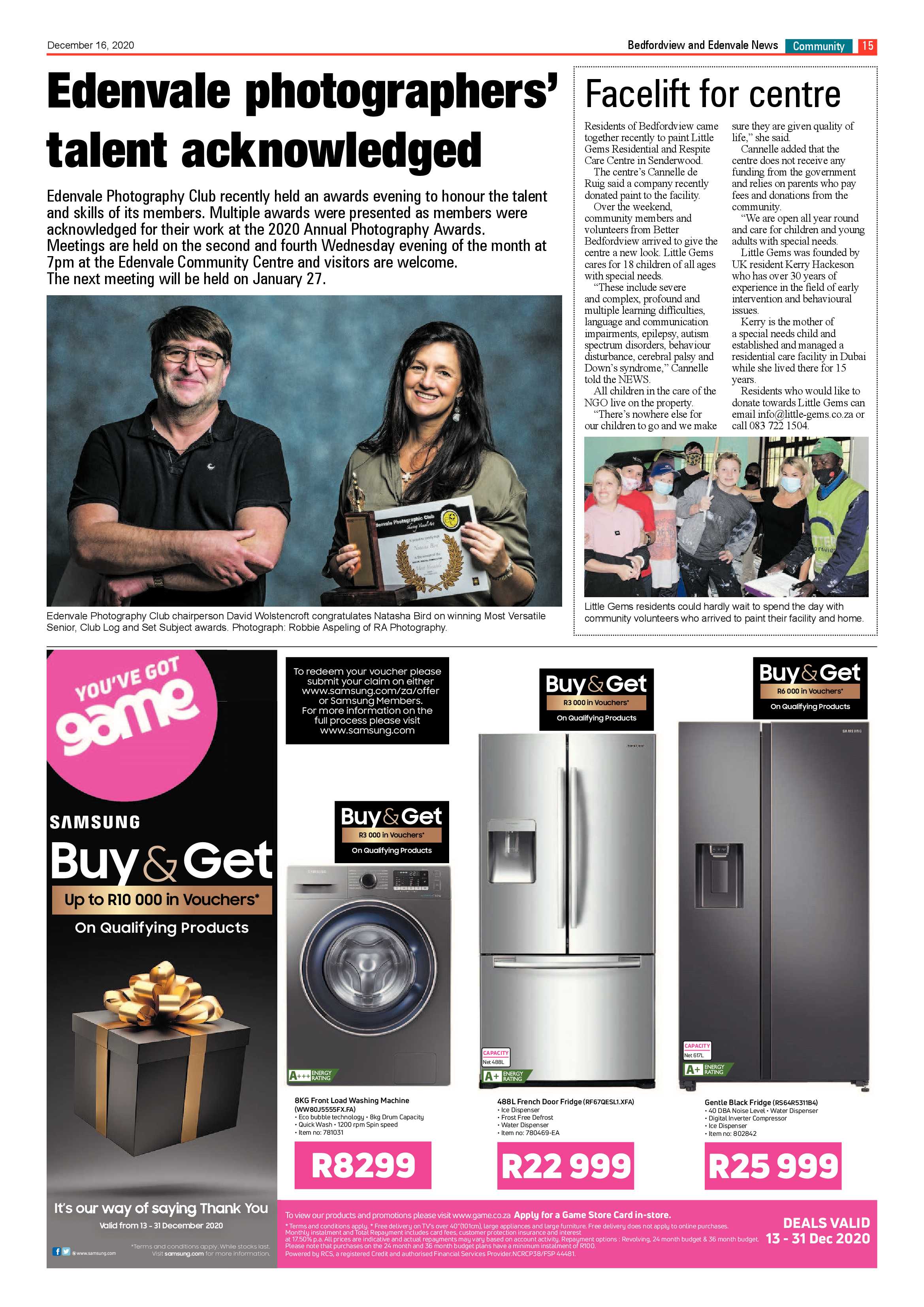 Bedford and Edenvale News 16 December .2020 page 15