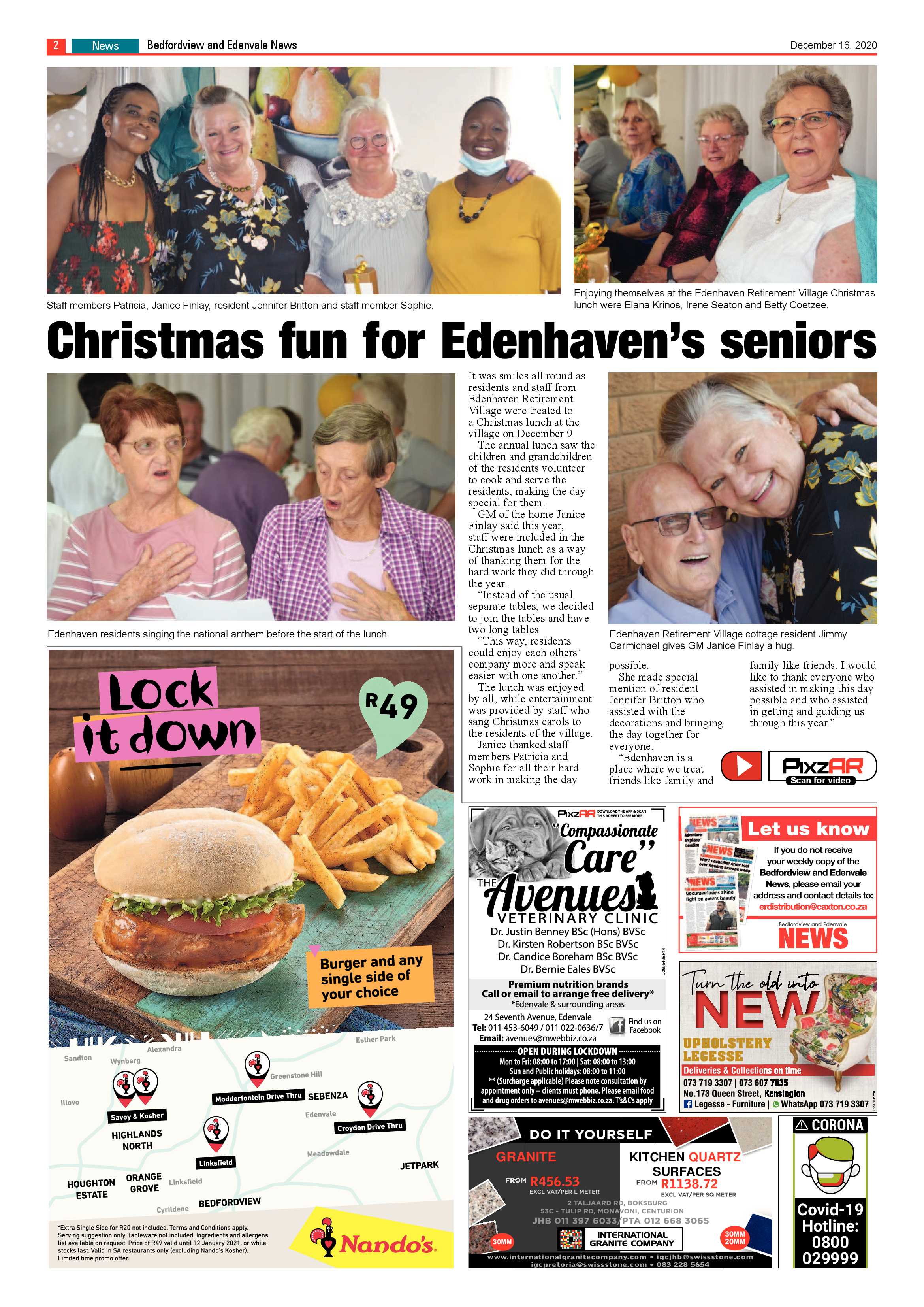 Bedford and Edenvale News 16 December .2020 page 2