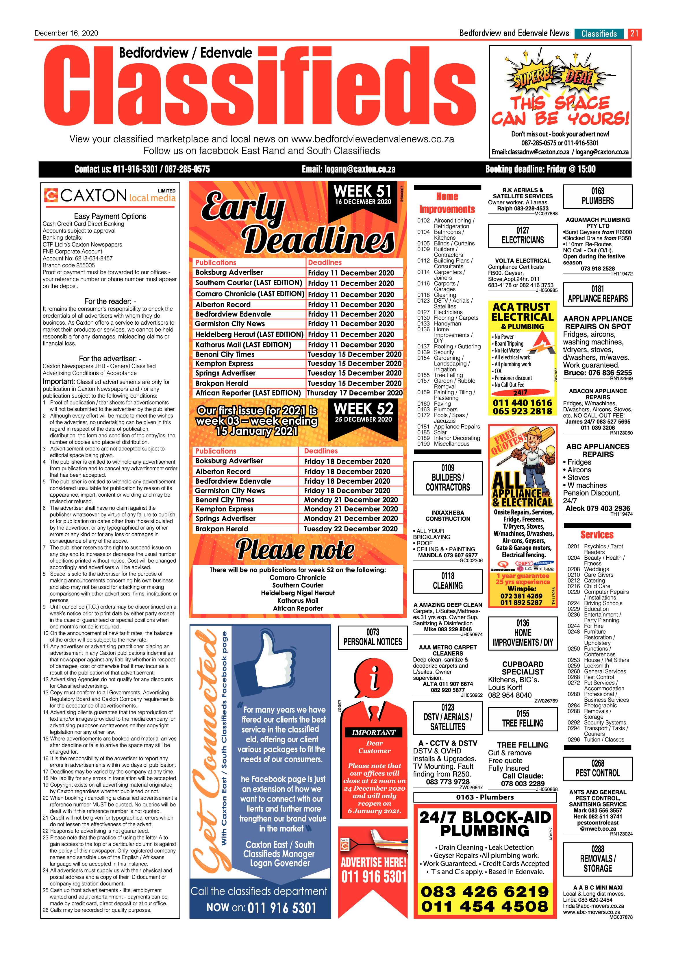 Bedford and Edenvale News 16 December .2020 page 21
