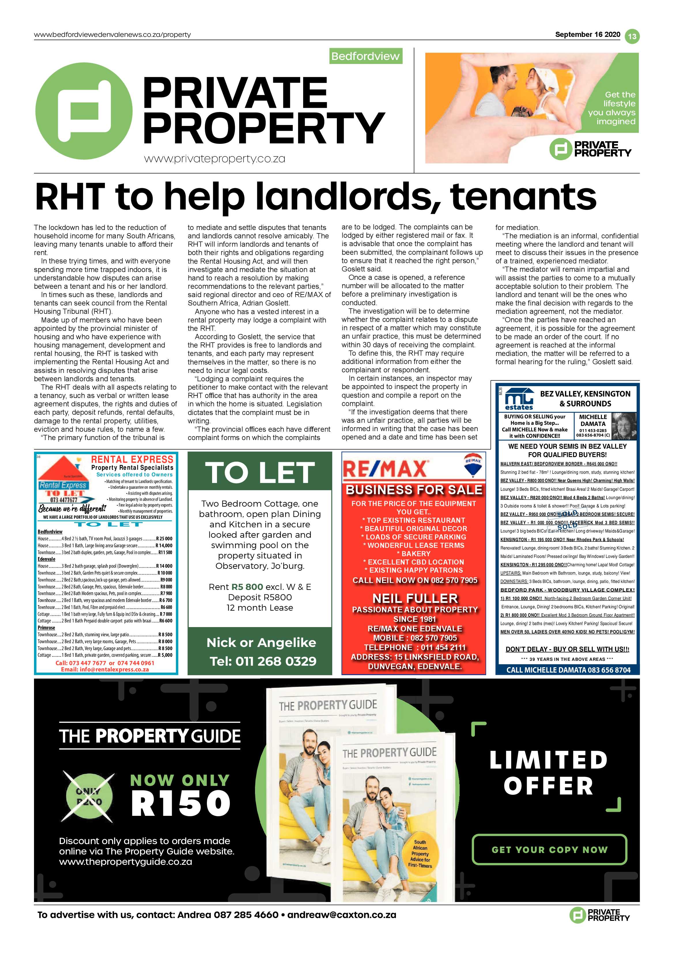 Bedford and Edenvale News 16 September 2020 page 13