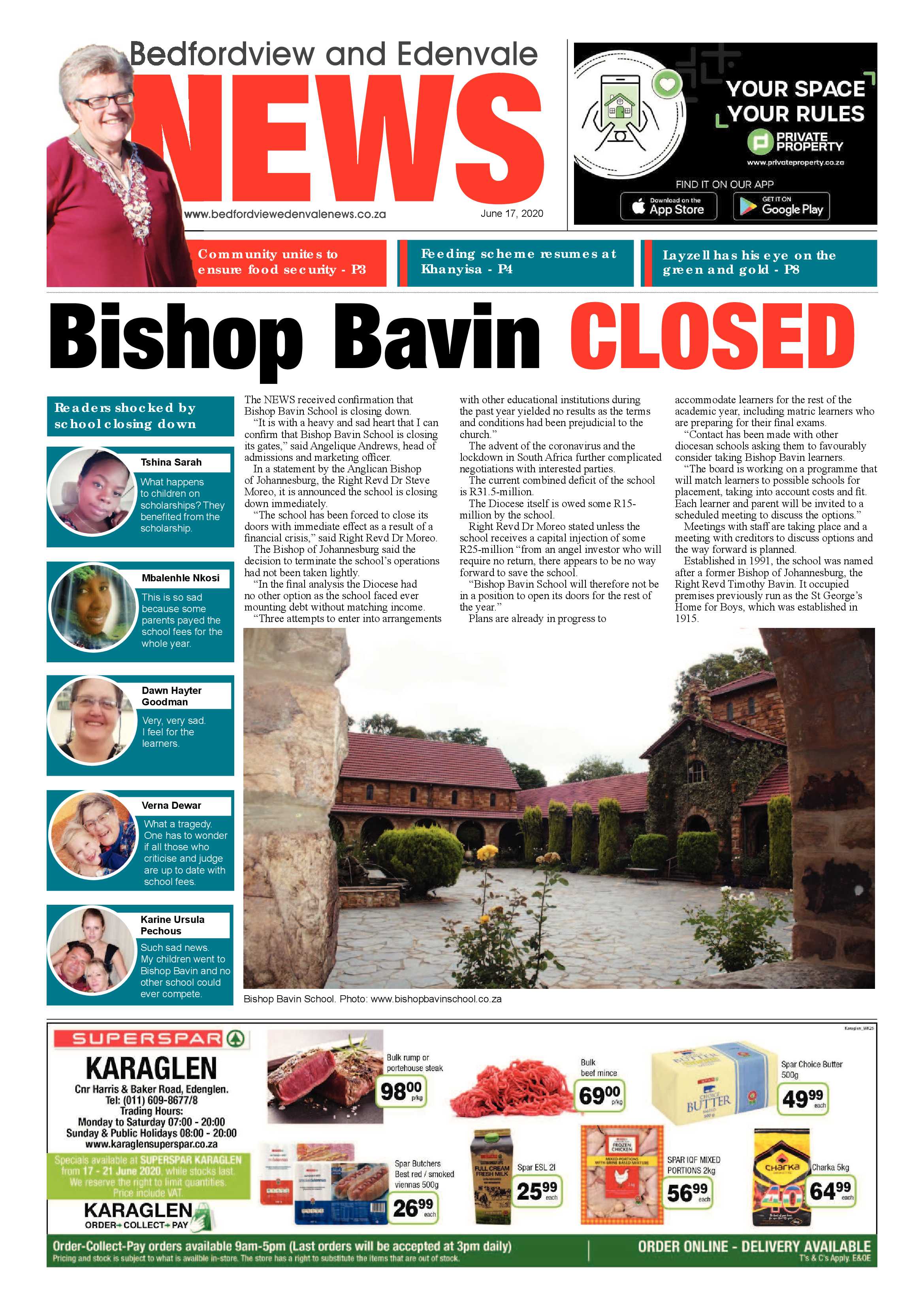 Bedford and Edenvale News 17 June 2020 page 1