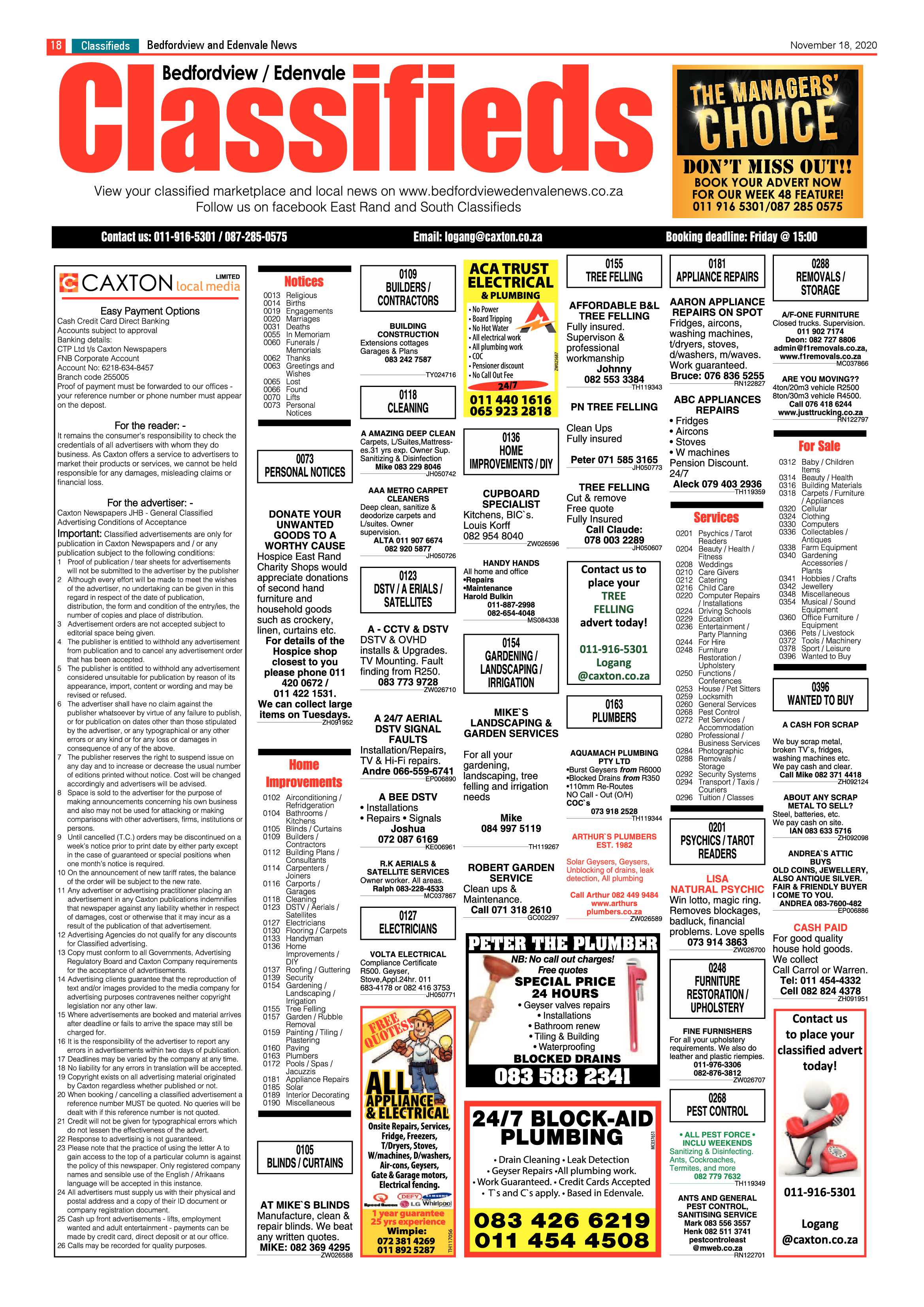 Bedford and Edenvale News 18  November 2020 page 18