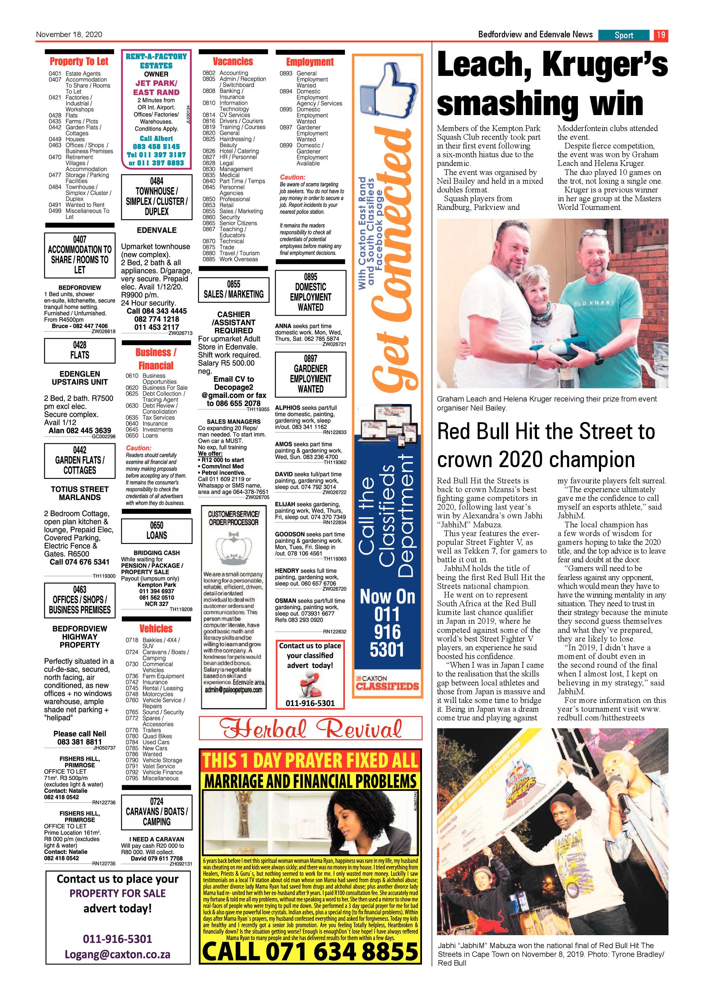Bedford and Edenvale News 18  November 2020 page 19