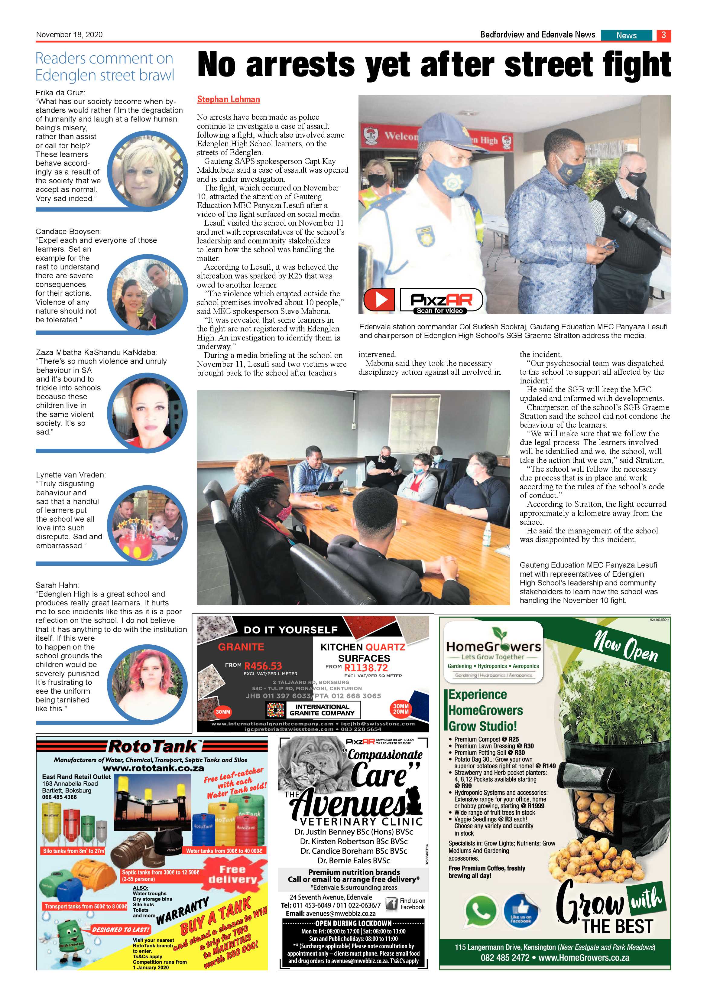 Bedford and Edenvale News 18  November 2020 page 3