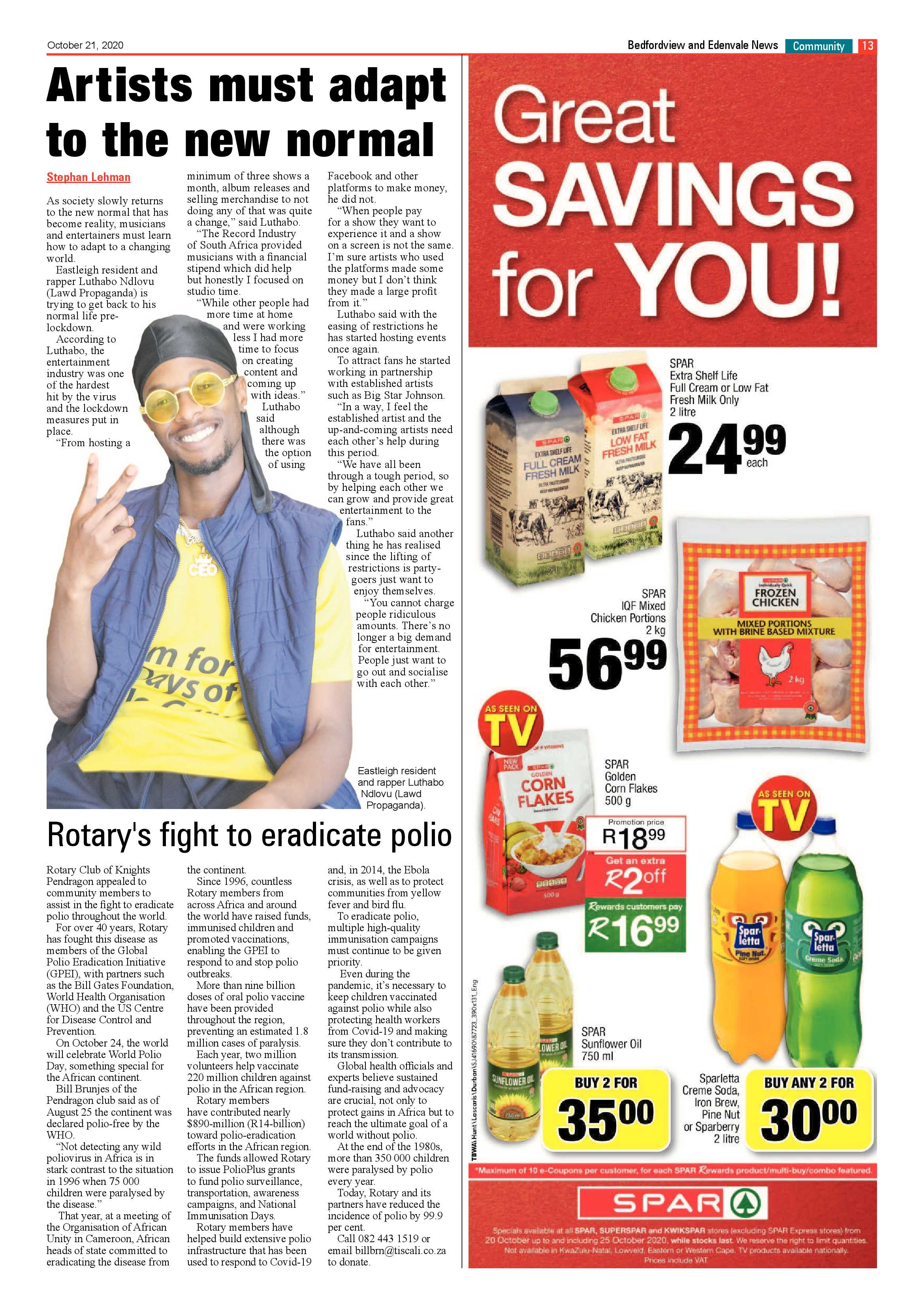 Bedford and Edenvale News 21 October 2020 page 13