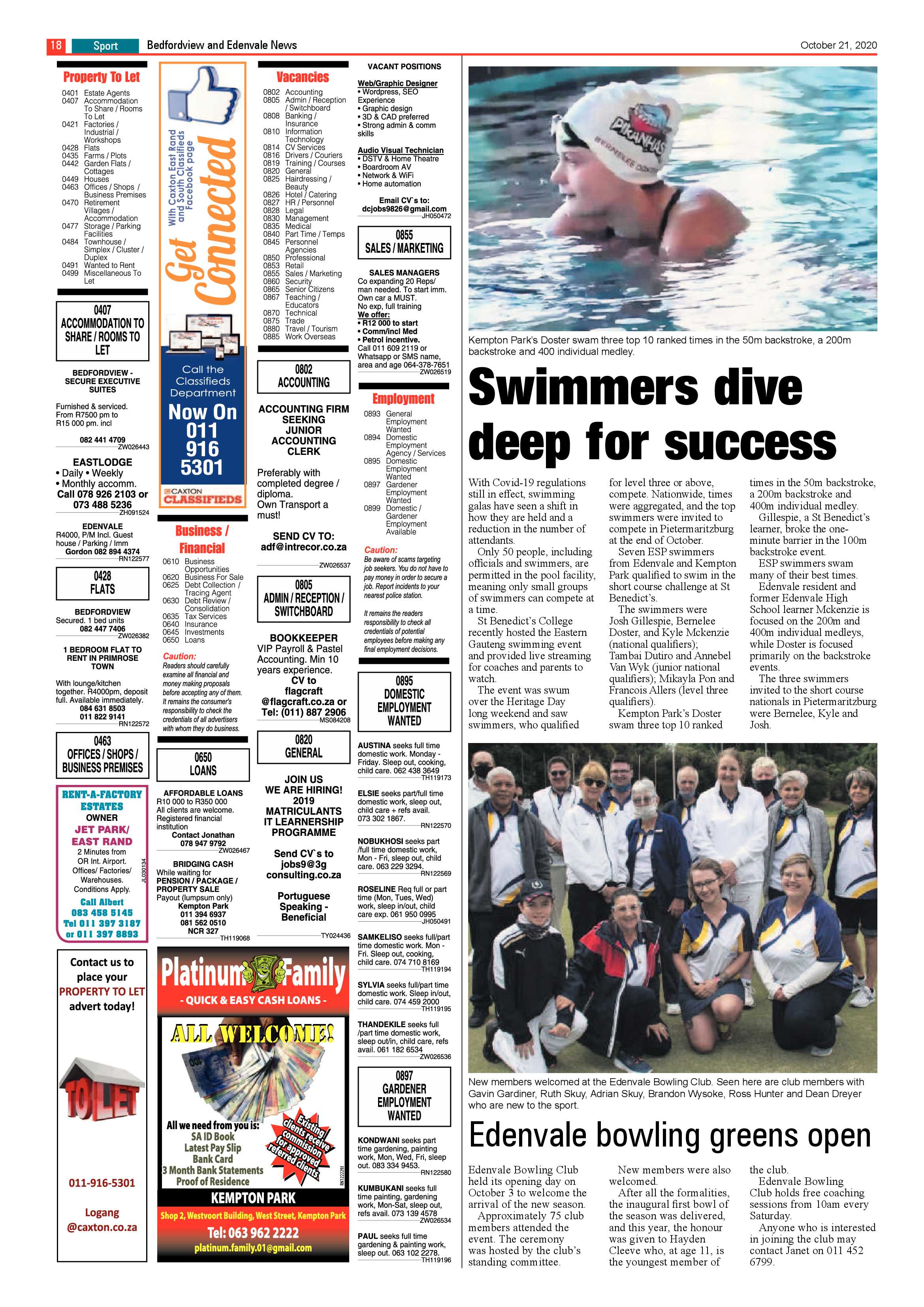 Bedford and Edenvale News 21 October 2020 page 18
