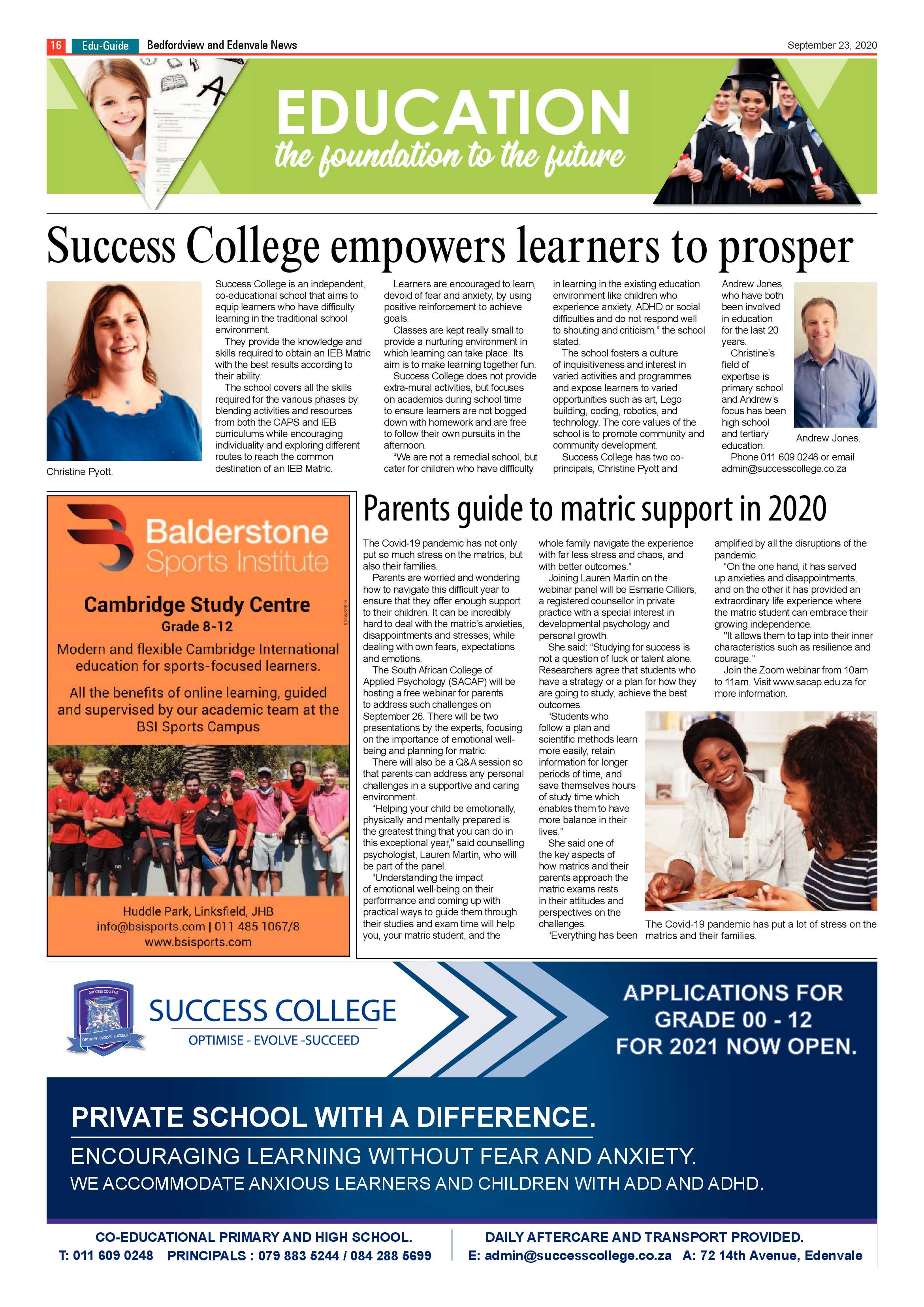Bedford and Edenvale News 23 September 2020 page 16