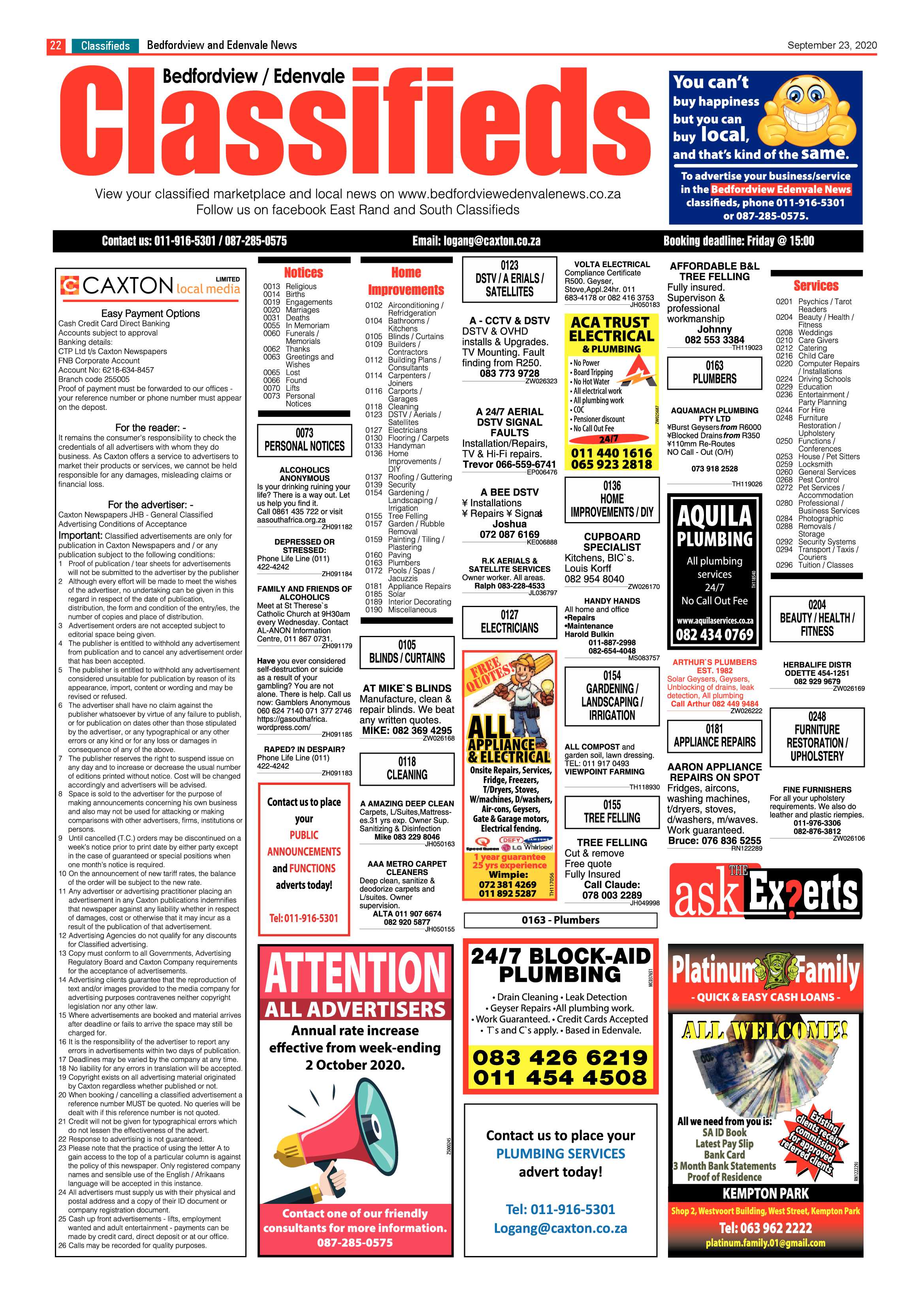 Bedford and Edenvale News 23 September 2020 page 22