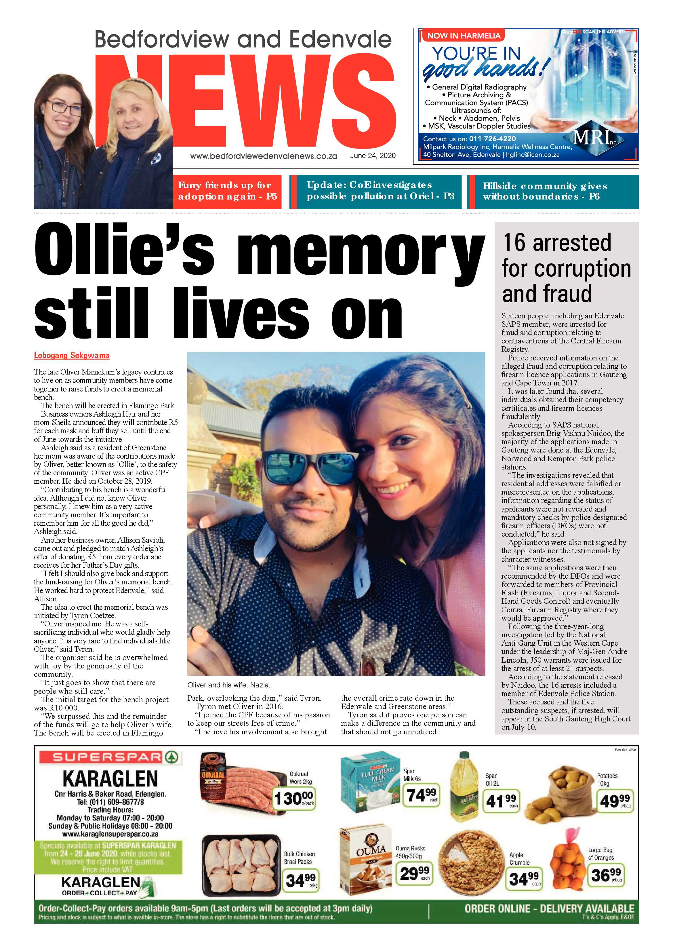 Bedford and Edenvale News 24 June 2020 page 1