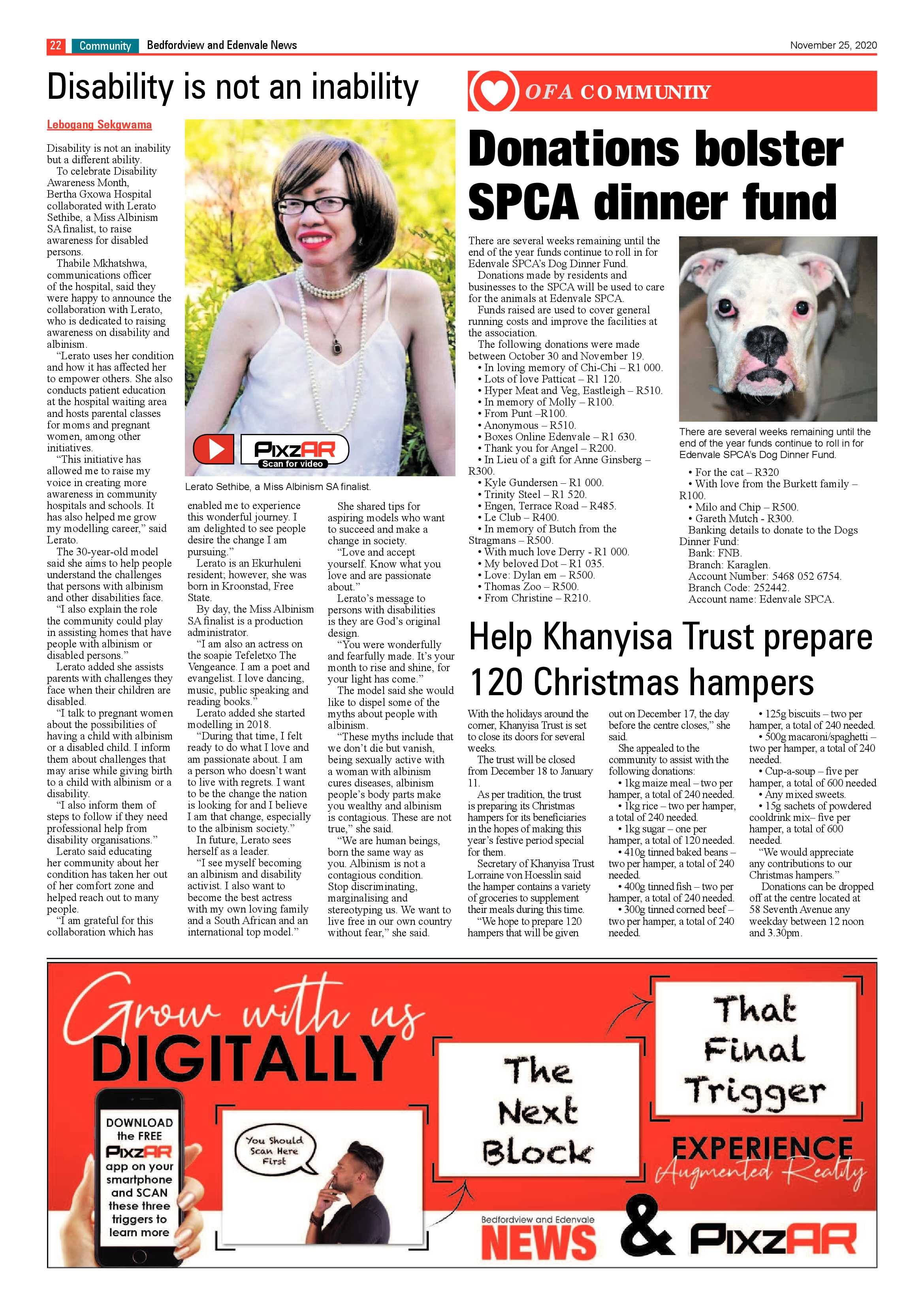 Bedford and Edenvale News 25  November 2020 page 22