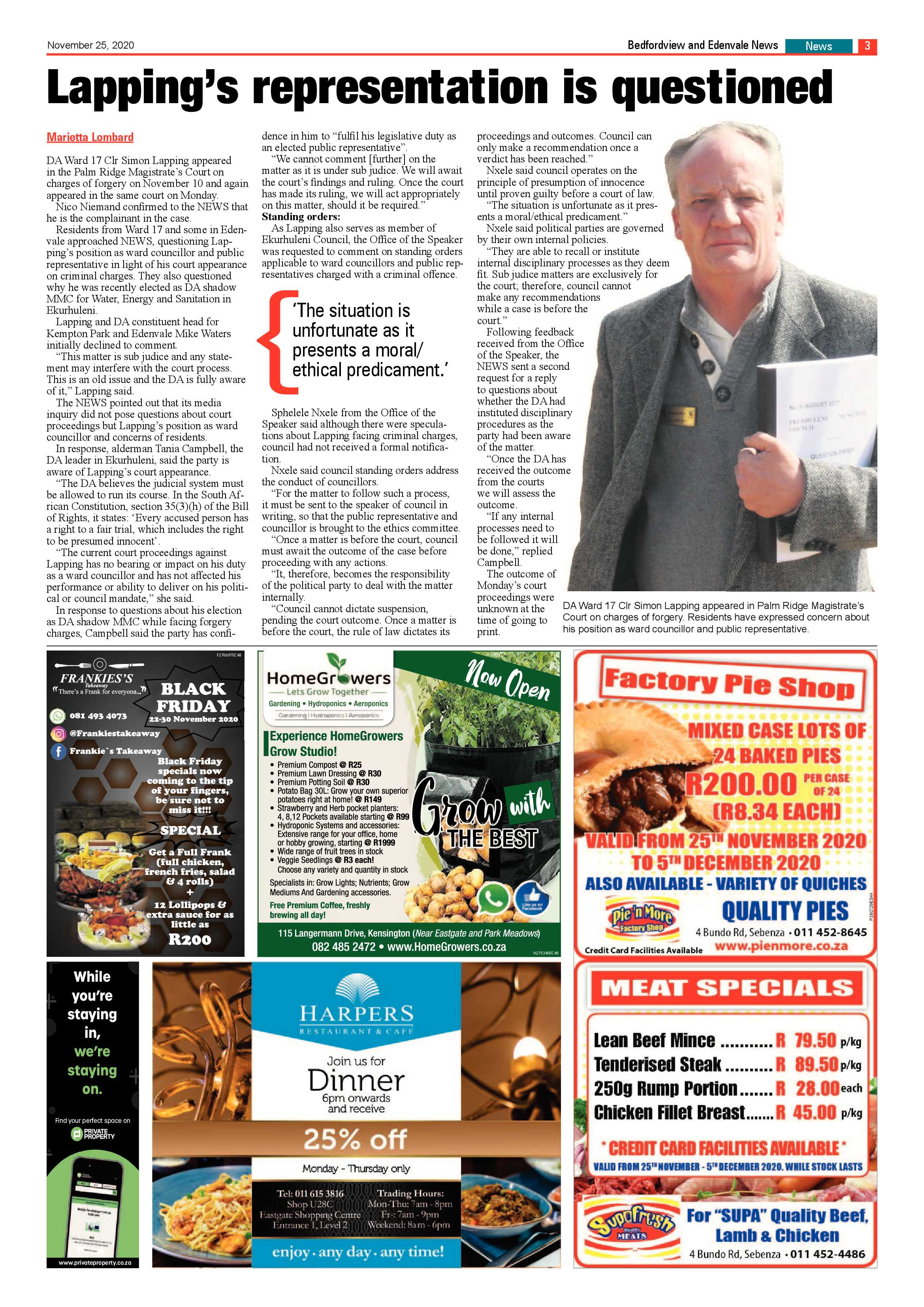 Bedford and Edenvale News 25  November 2020 page 3