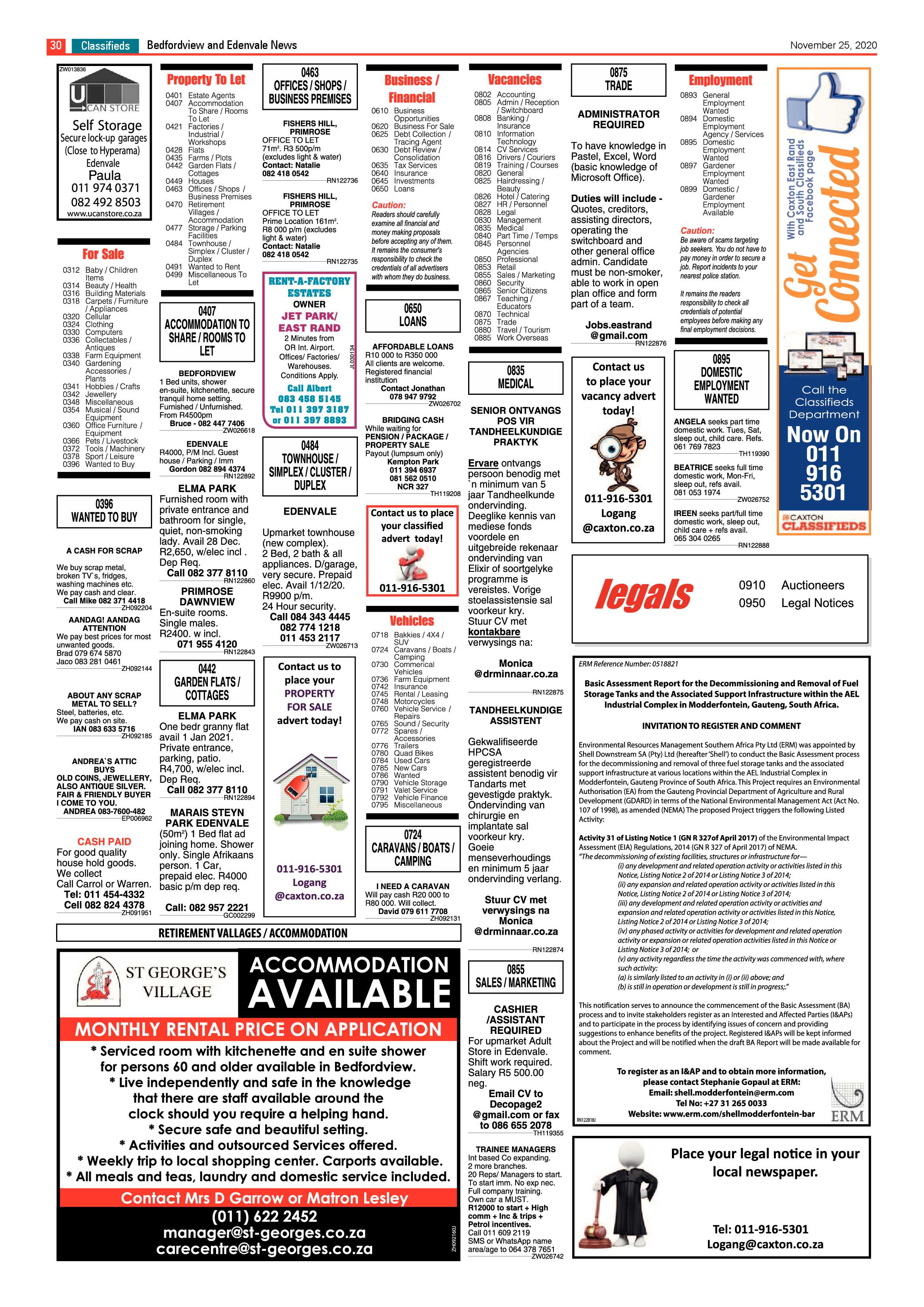 Bedford and Edenvale News 25  November 2020 page 30