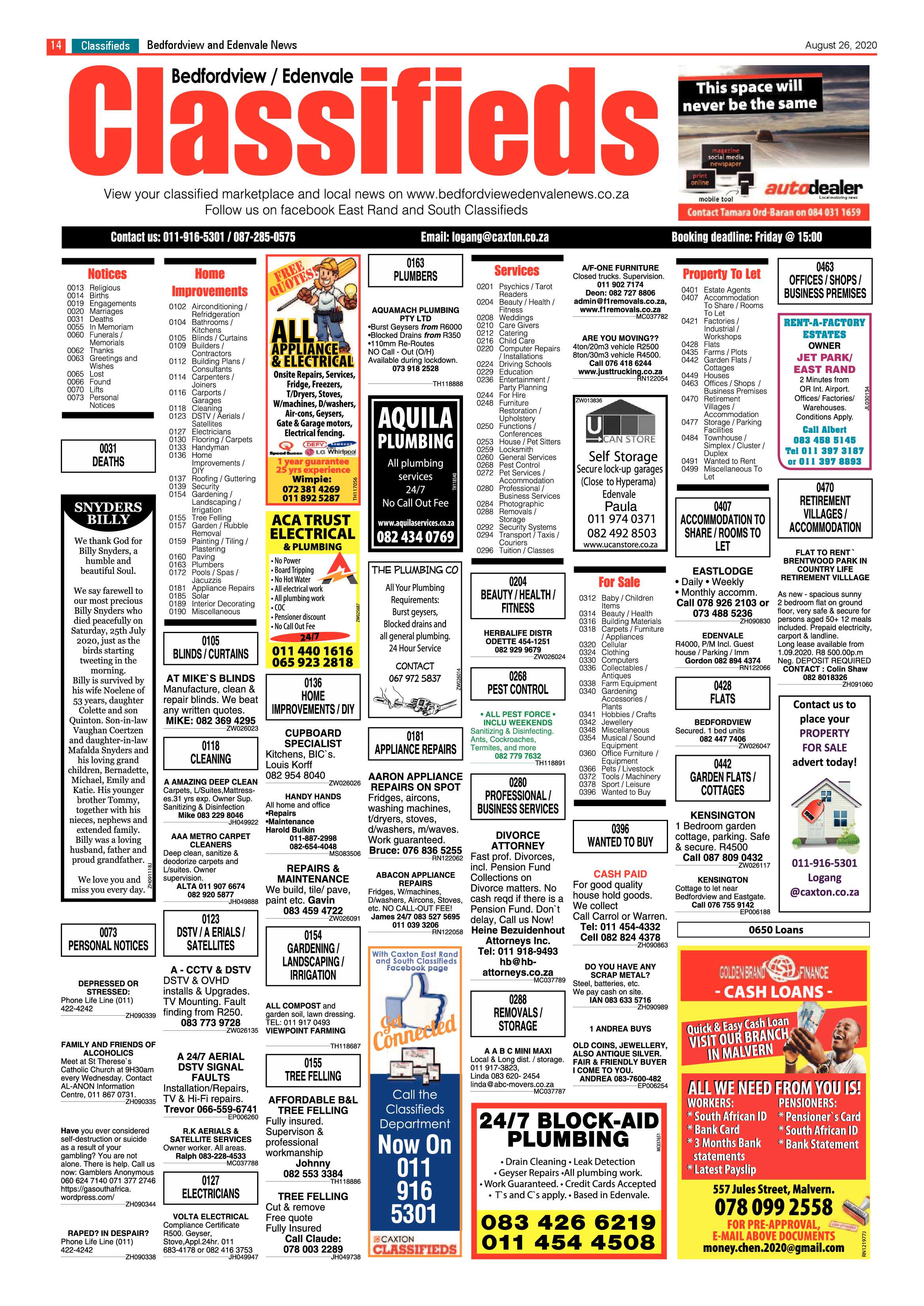 Bedford and Edenvale News 26 August 2020 page 14