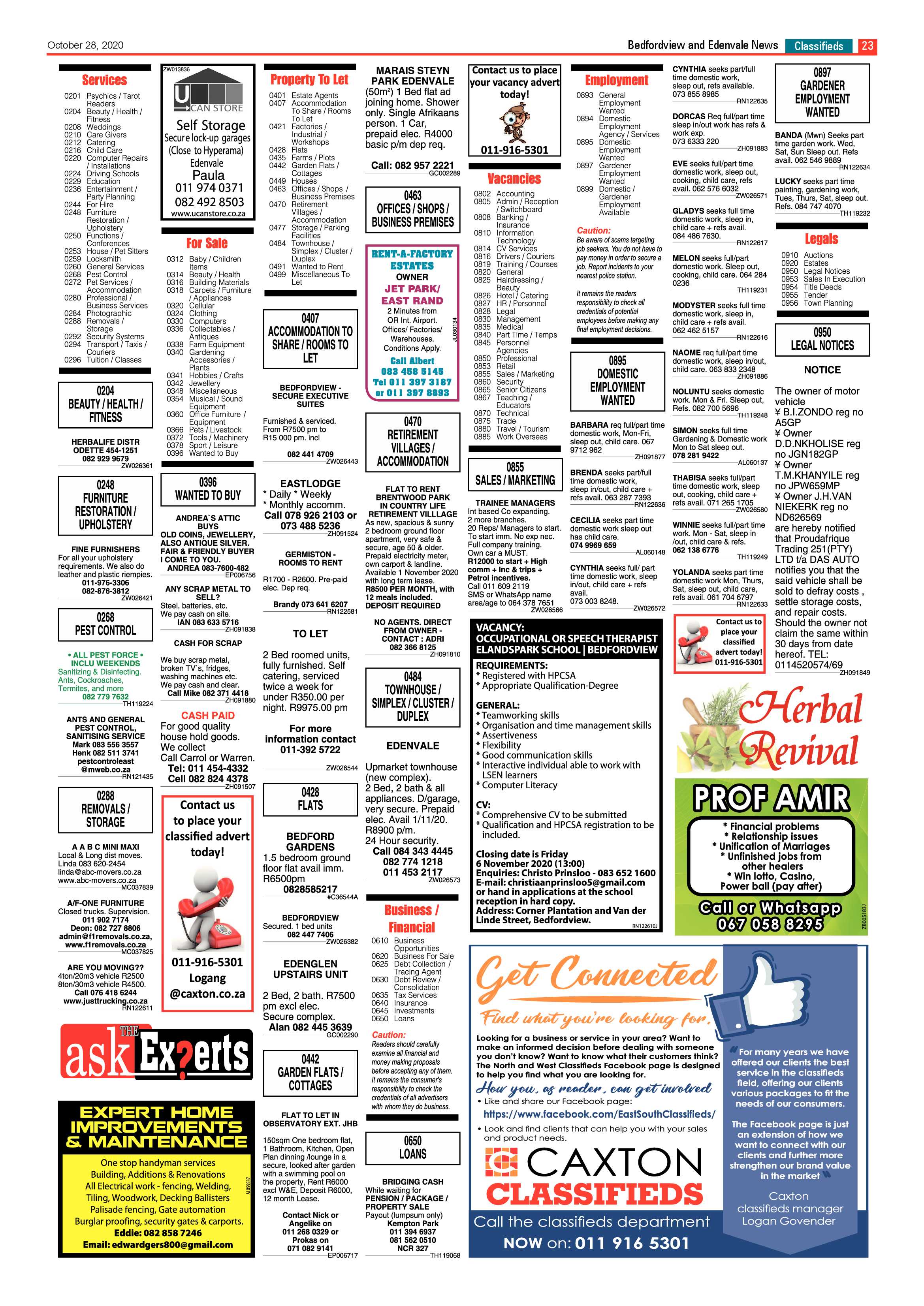 Bedford and Edenvale News 28 October 2020 page 23