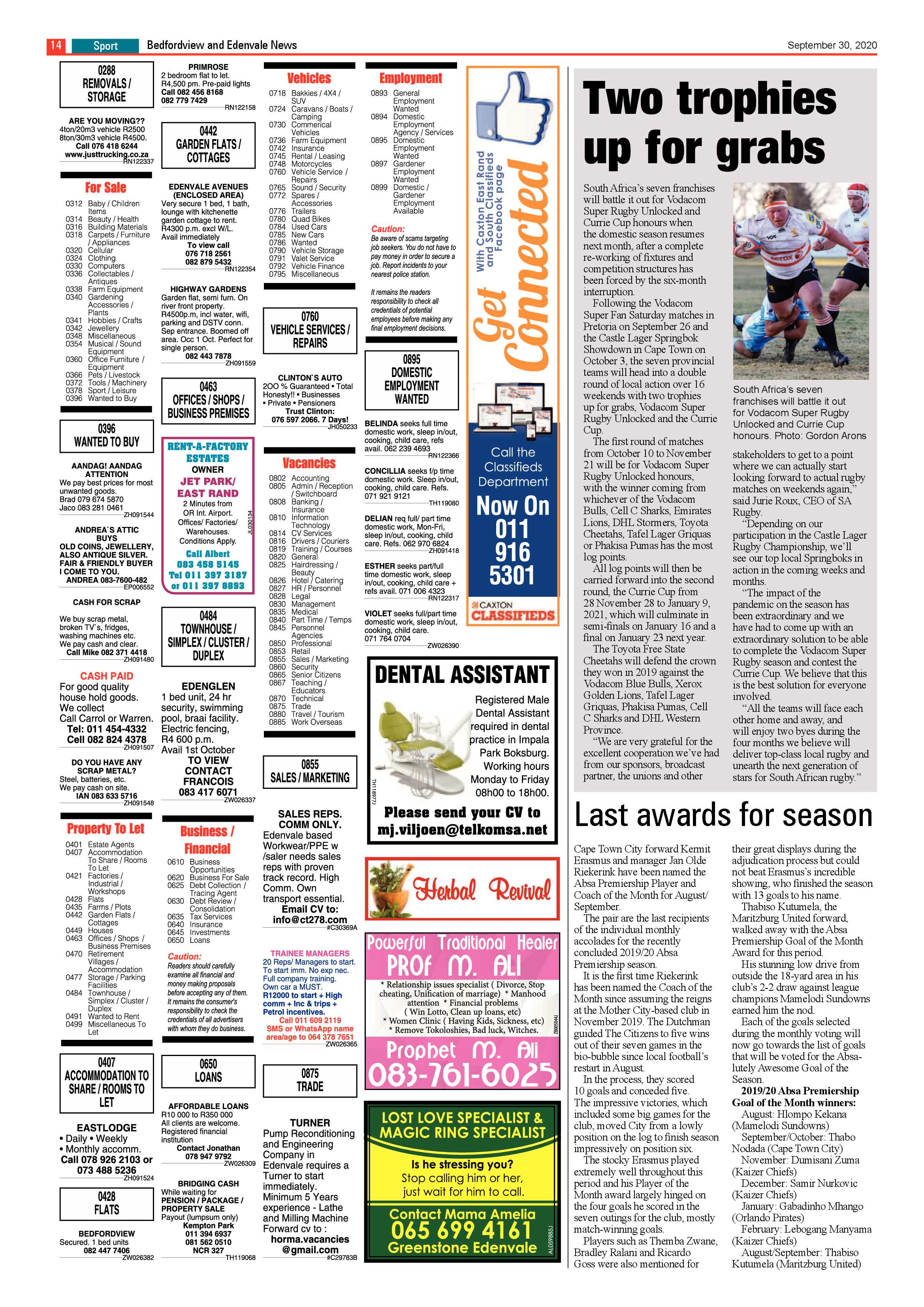 Bedford and Edenvale News 30 September 2020 page 14