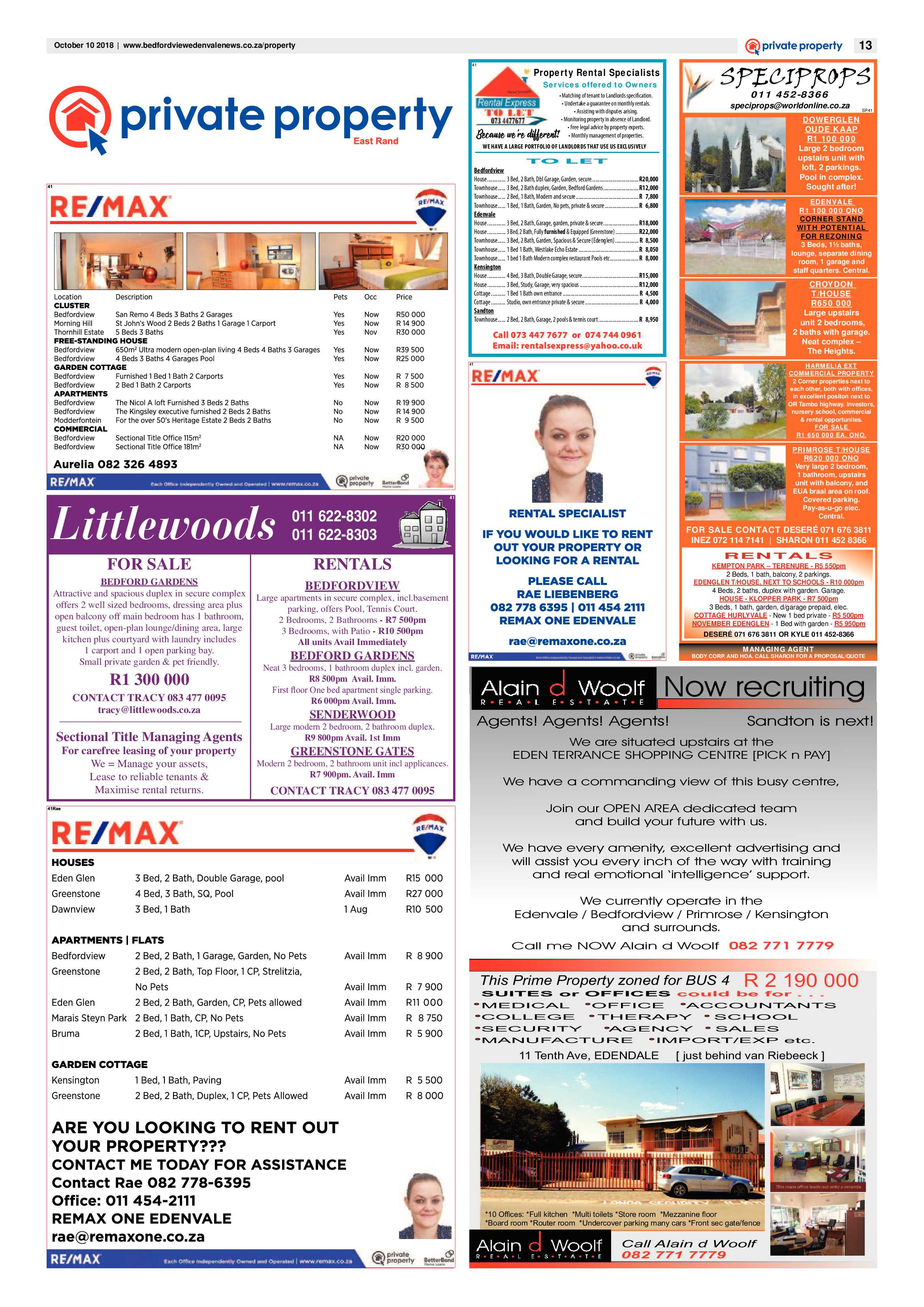 Bedford and Edenvale news 10 October 2018 page 13