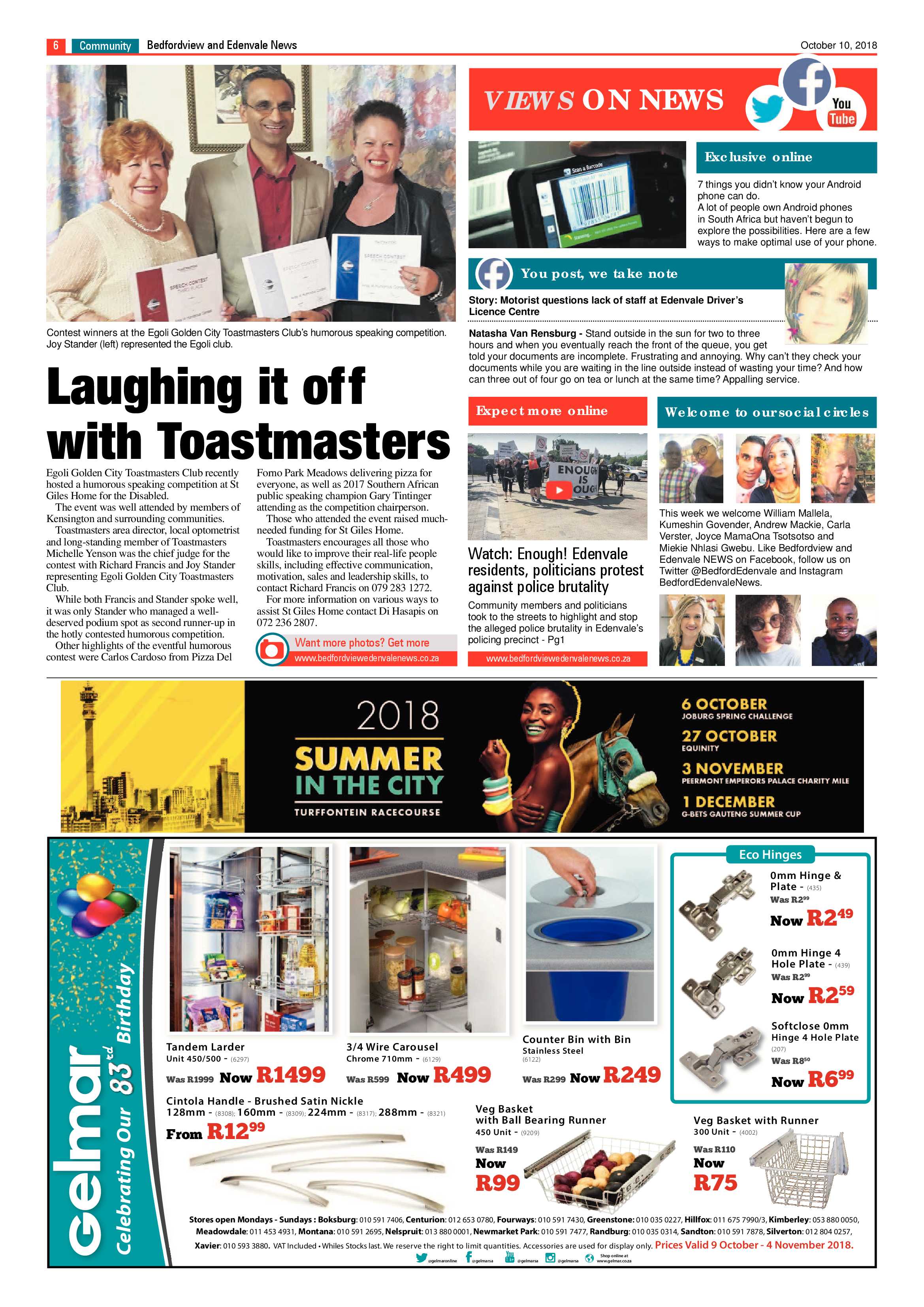 Bedford and Edenvale news 10 October 2018 page 6