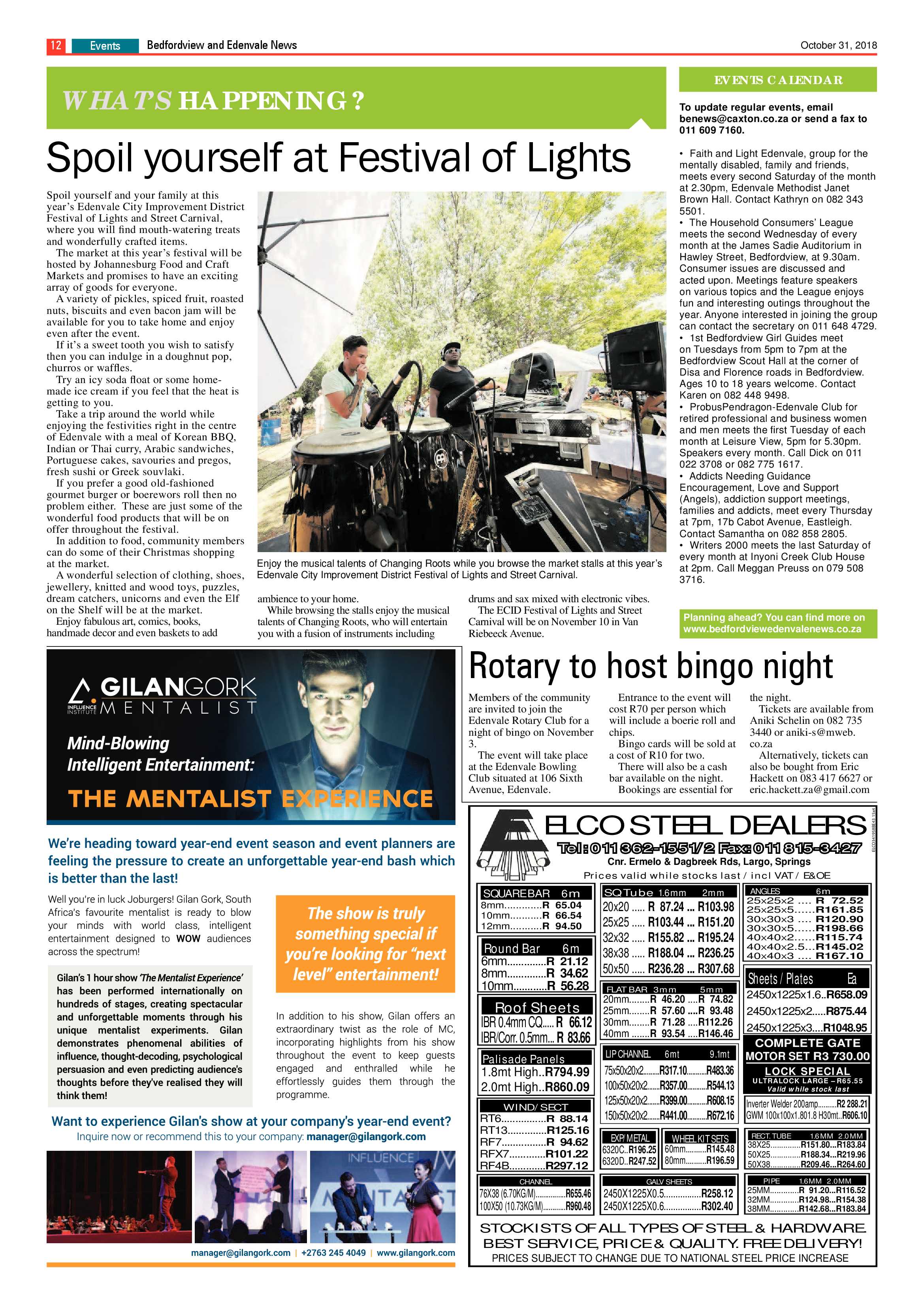 Bedfordvale and Edenvale News 31 October 2018 page 12