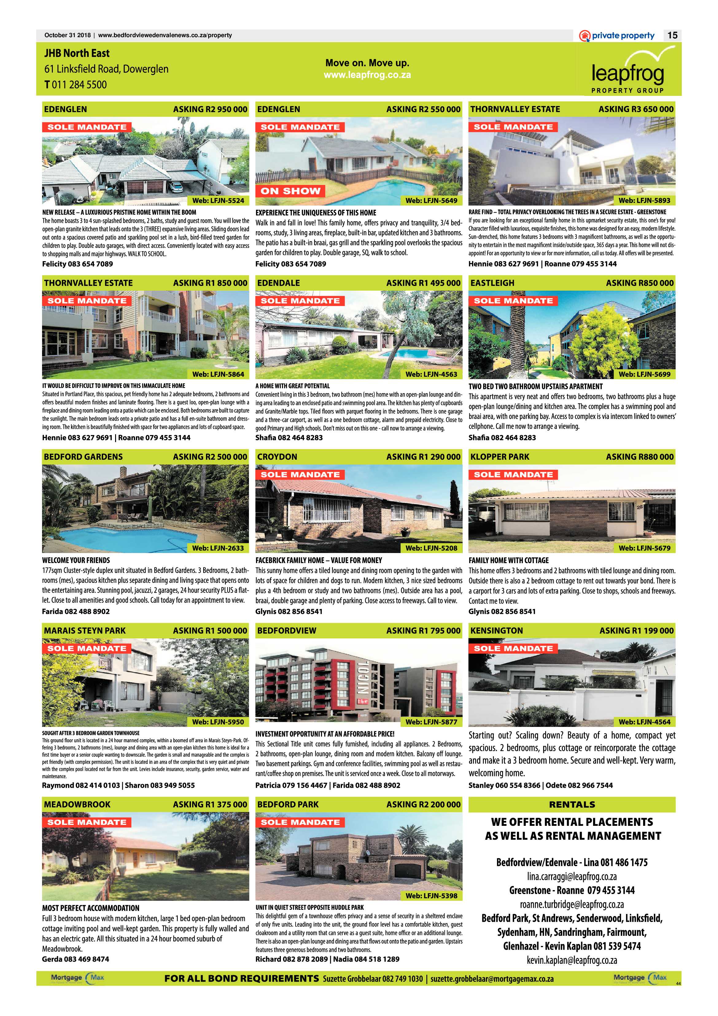 Bedfordvale and Edenvale News 31 October 2018 page 15